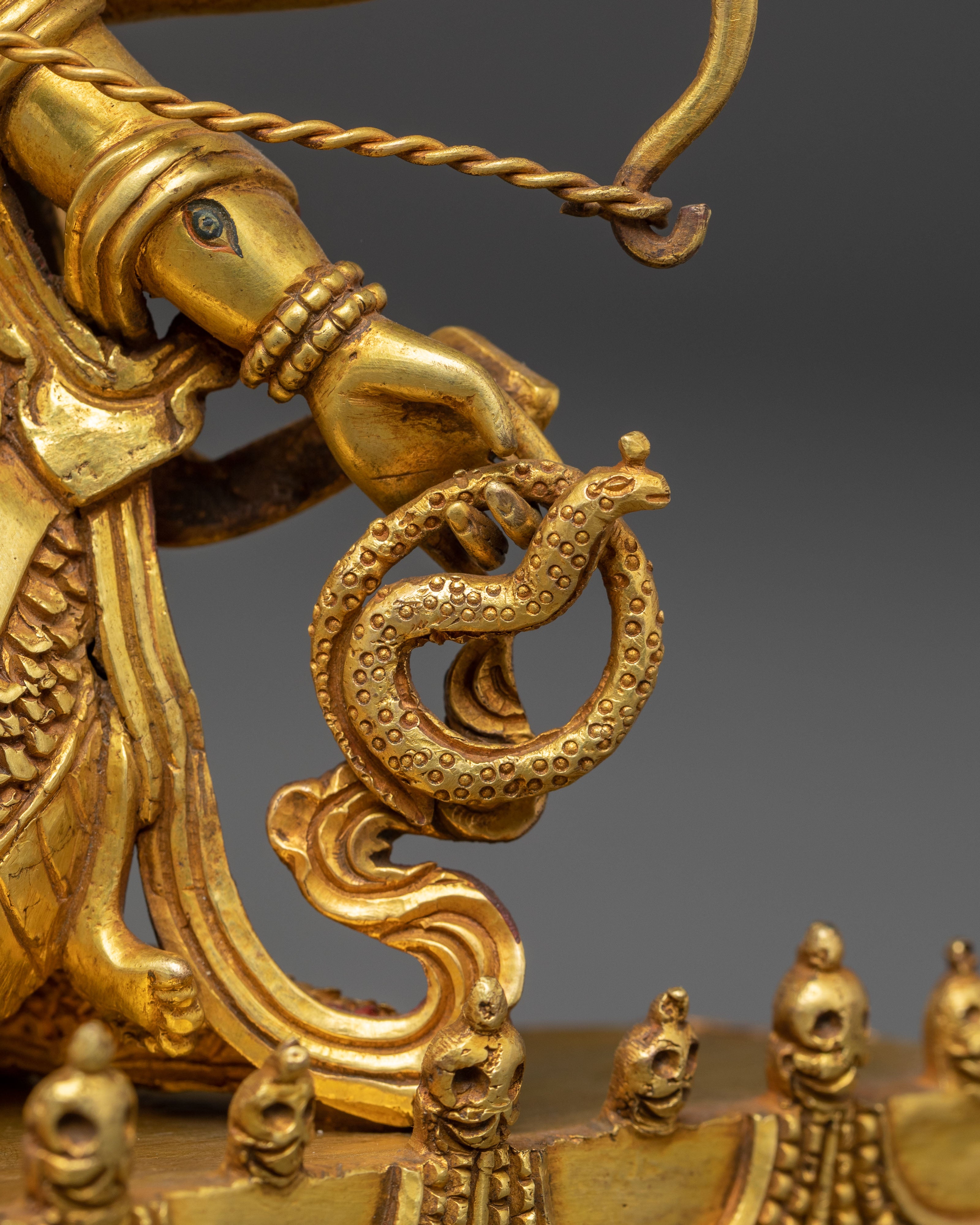 Golden Rahula Handmade Statue | Fierce Protector Deity