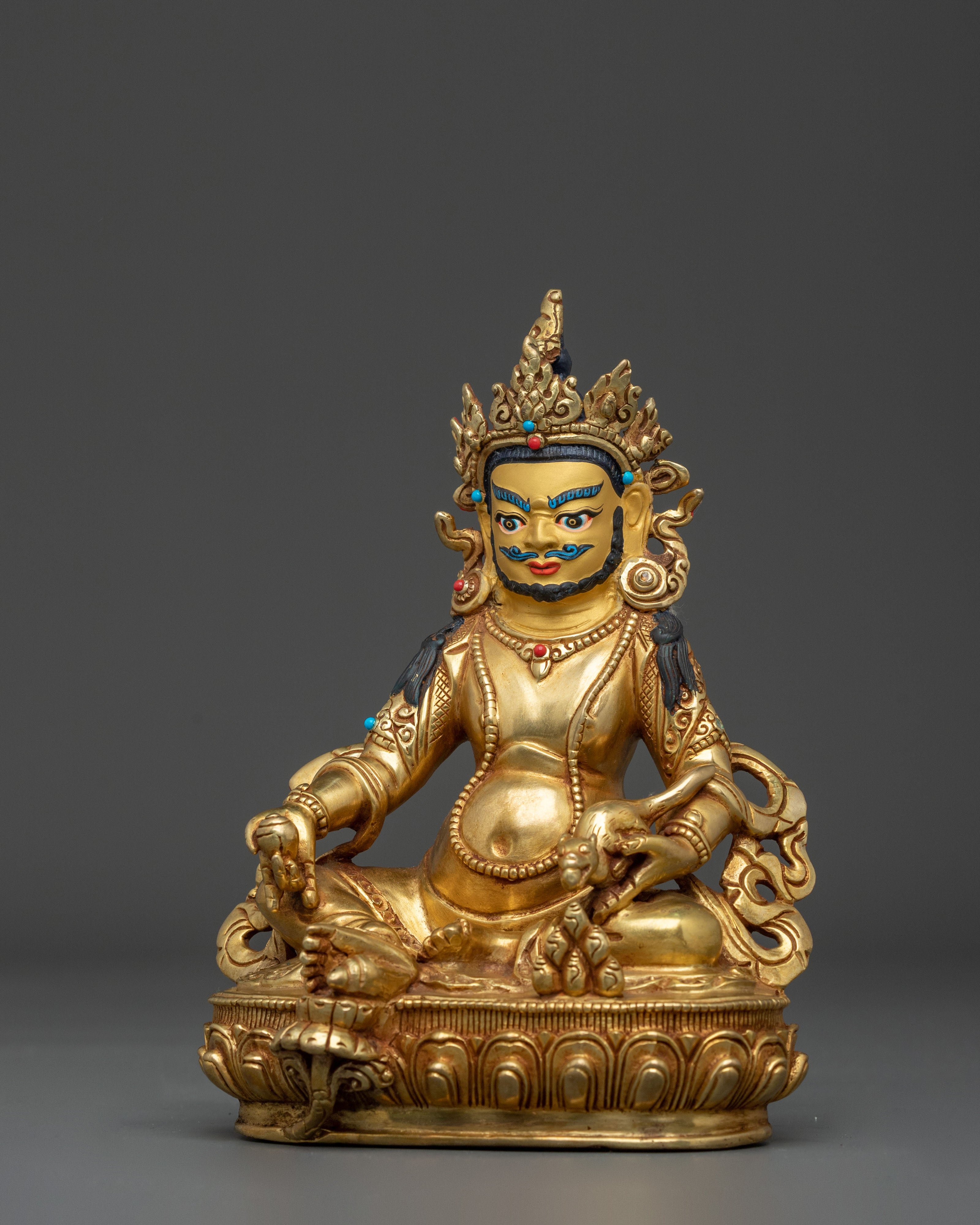 Dzambhala Fire Gold Gilded Statue | Wealth God