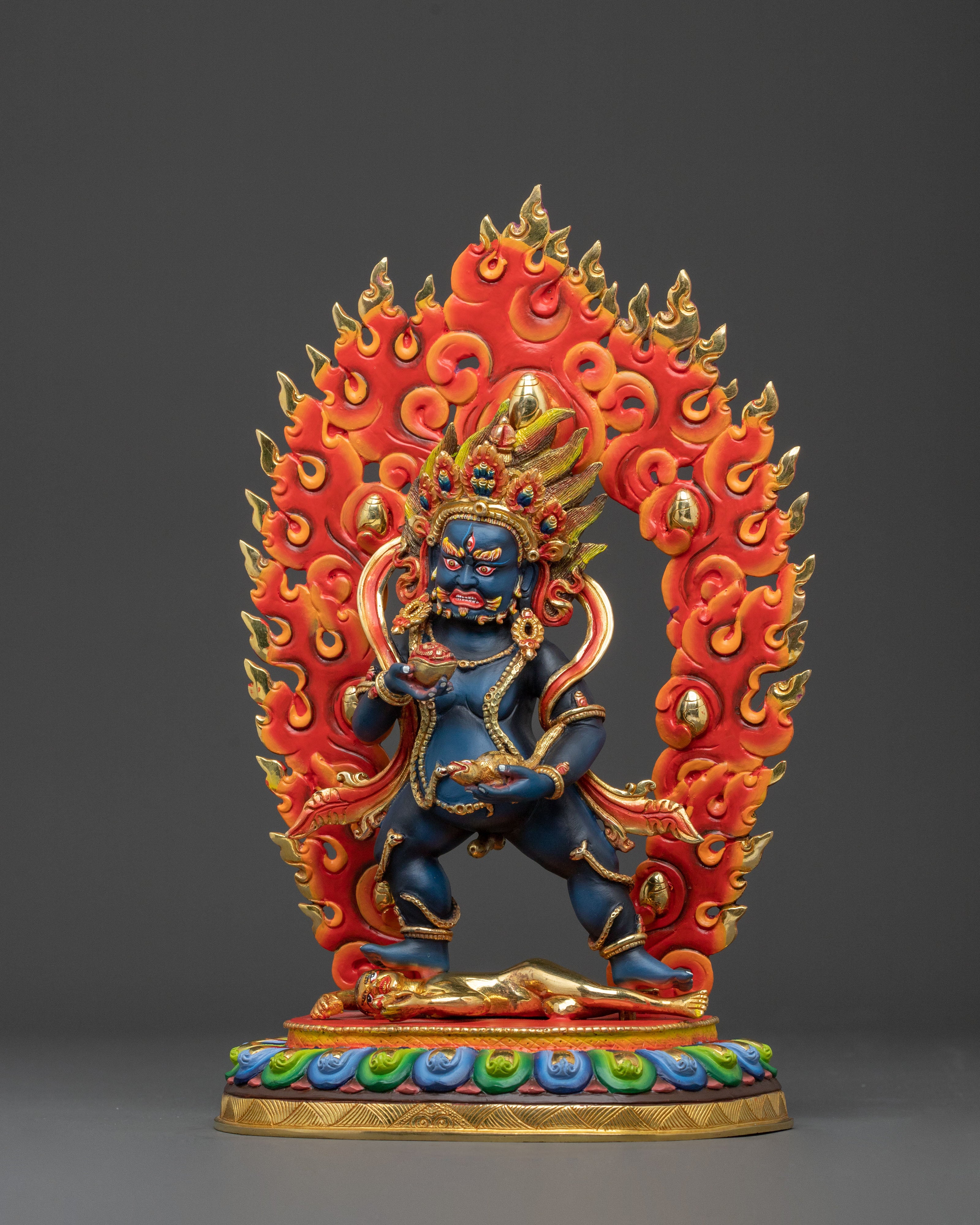 Handcrafted Black Dzambhala Statue | Wealth Deity