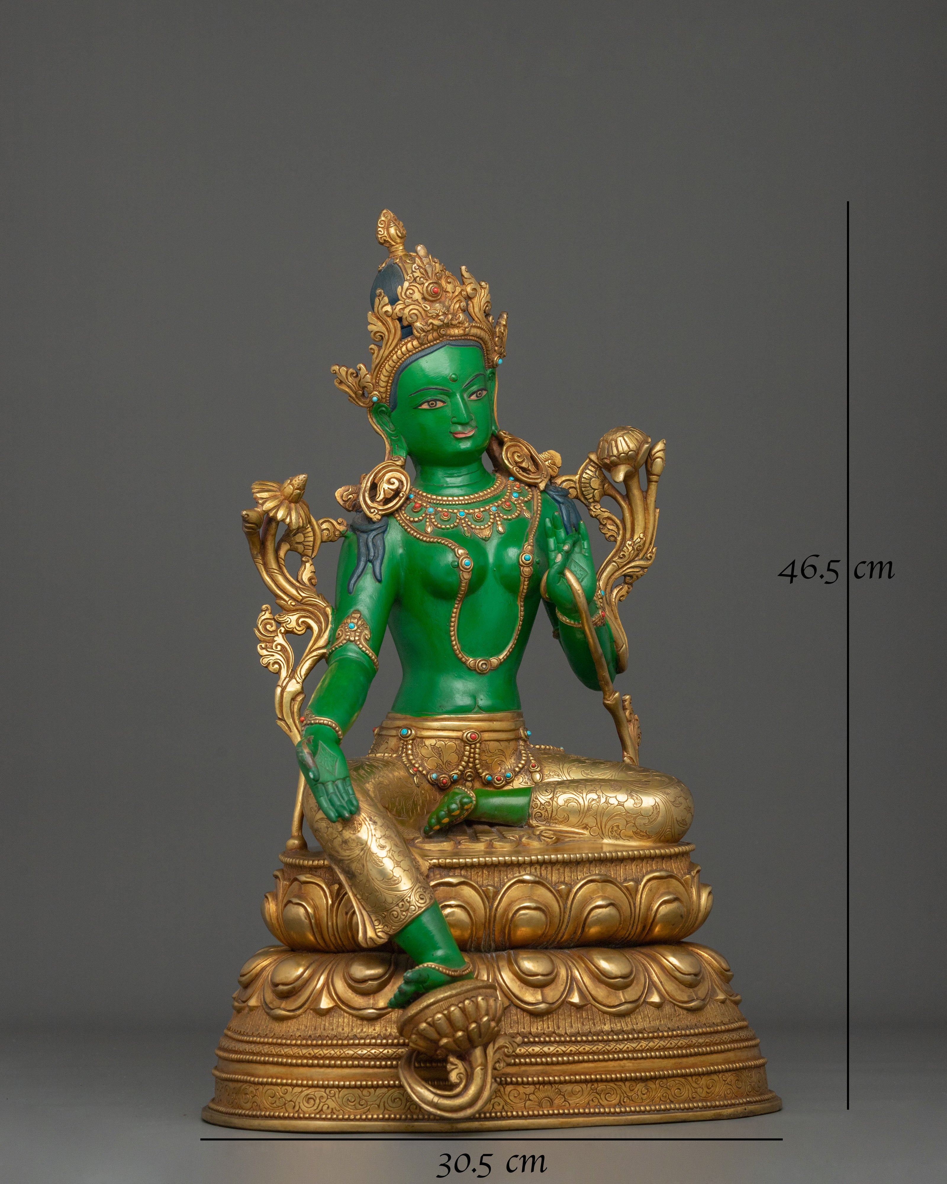 Tibetan Guardian Green Tara Statue | Buddhist Protector