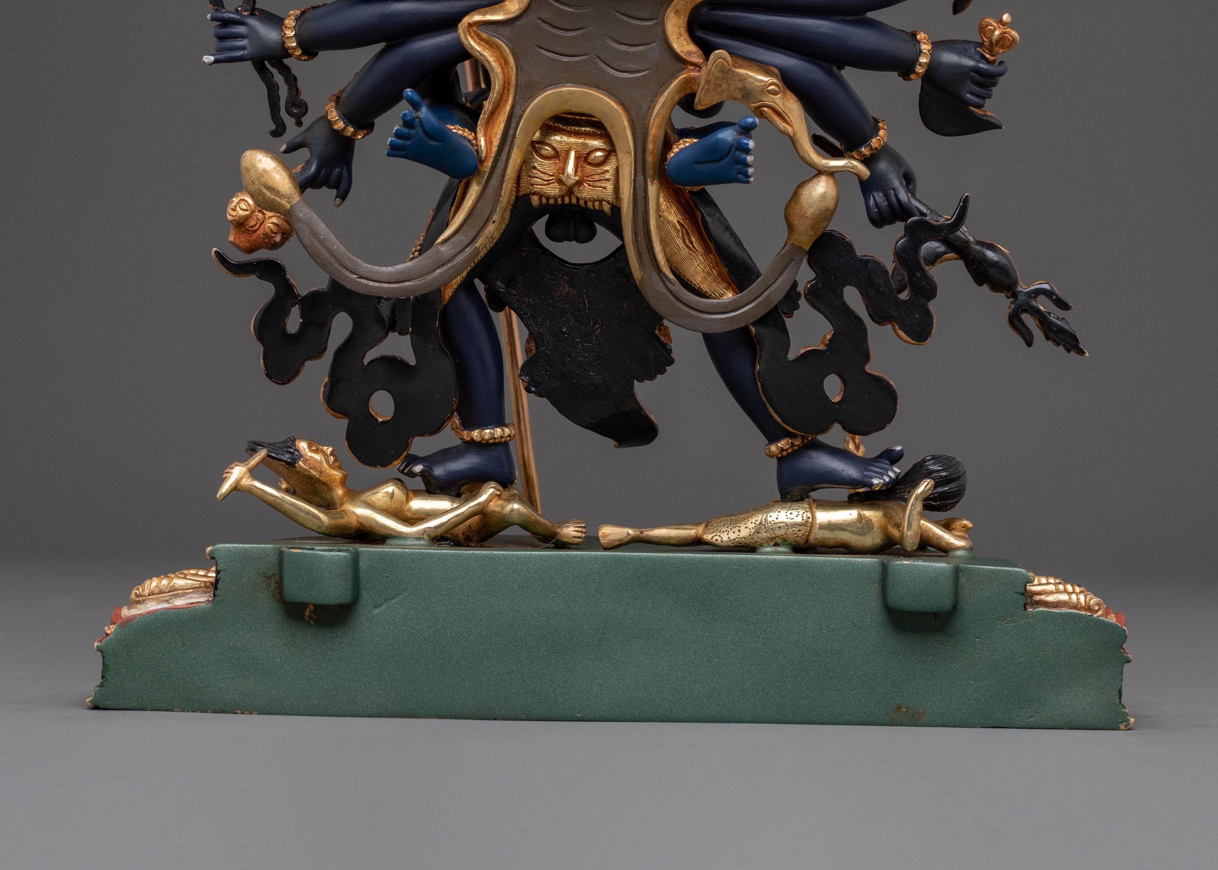 Chakrasamvara With Vajravarahi: 24K Gold Gilded Sculpture
