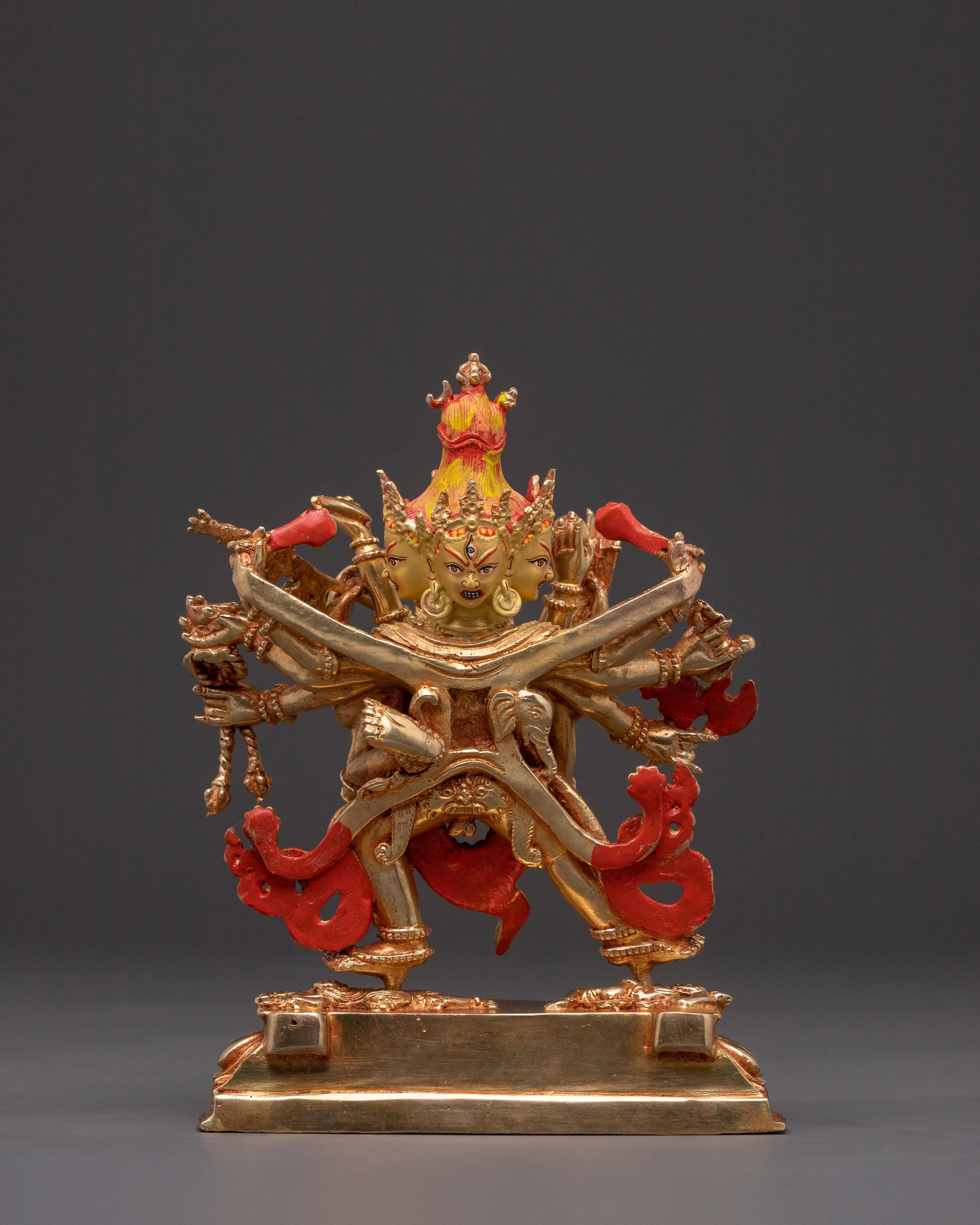 Chakrasamvara Tantric Deity - Hand-Gilded Copper Statue