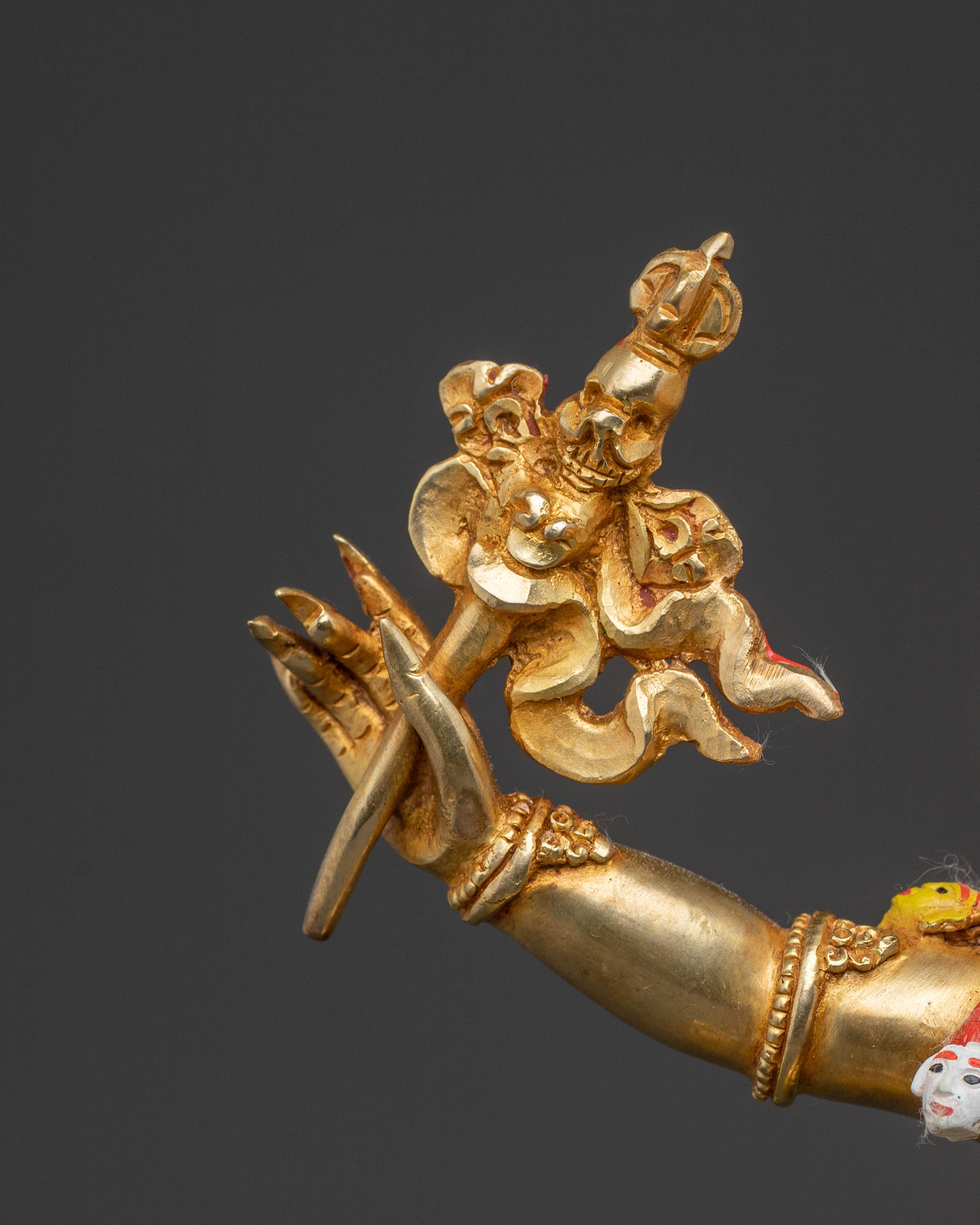 Yama Dharmaraja 24k Gold Gilded Statue | Copper Body