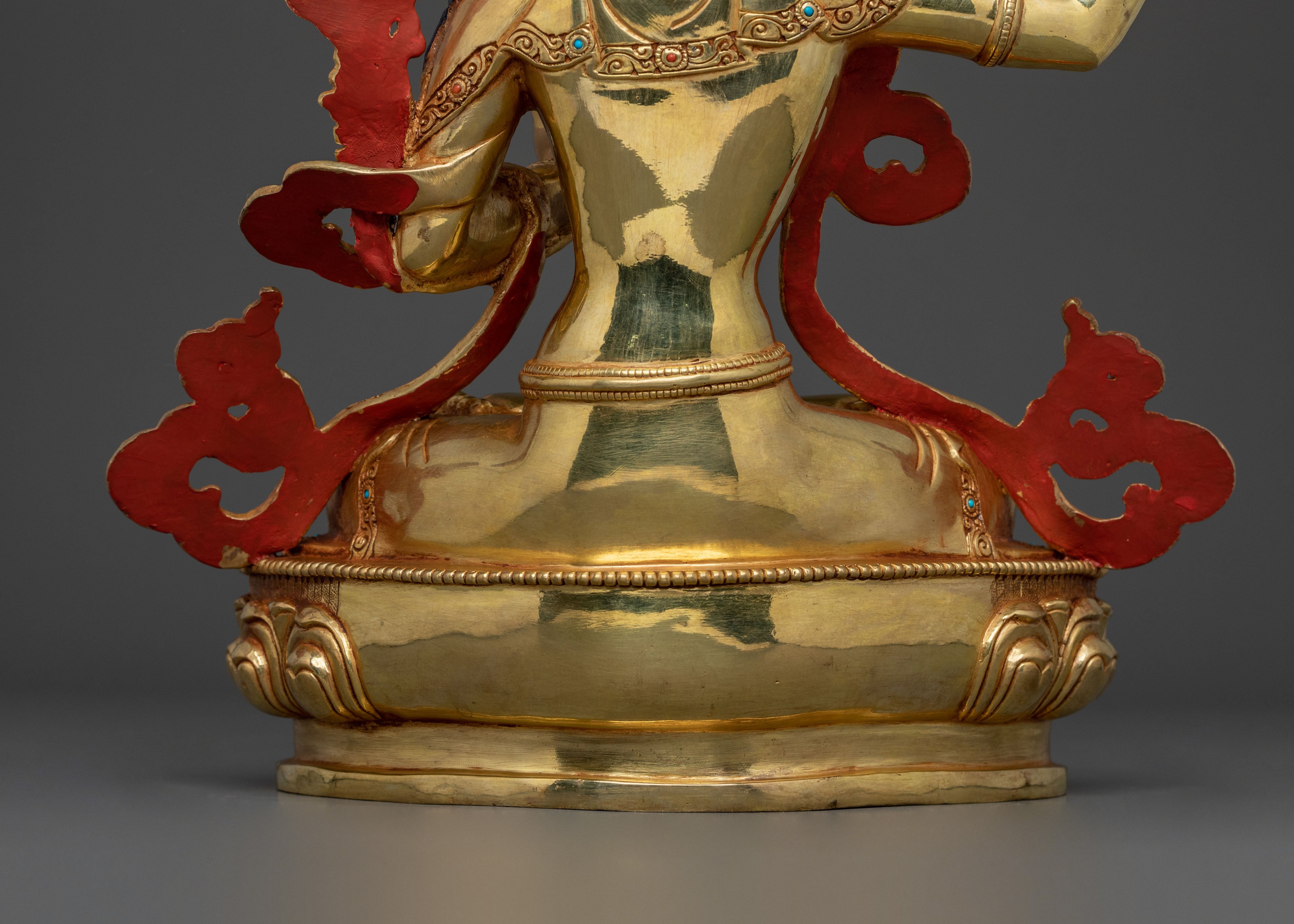 Flaming Sword of Wisdom Manjushri Statue | 24K Gold Gilded