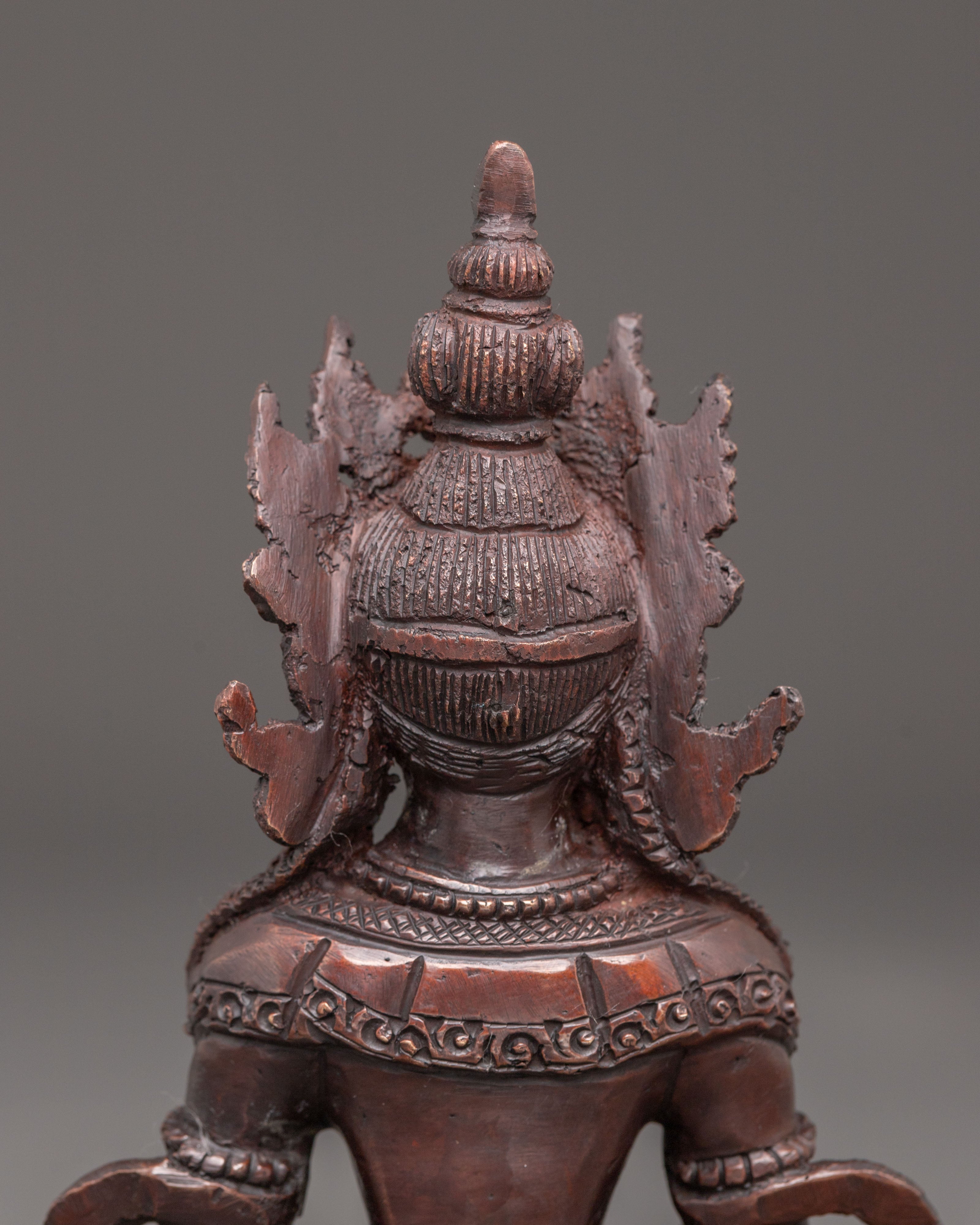 Handmade Amitayus Oxidized Copper Statue | Buddha of Infinite Life