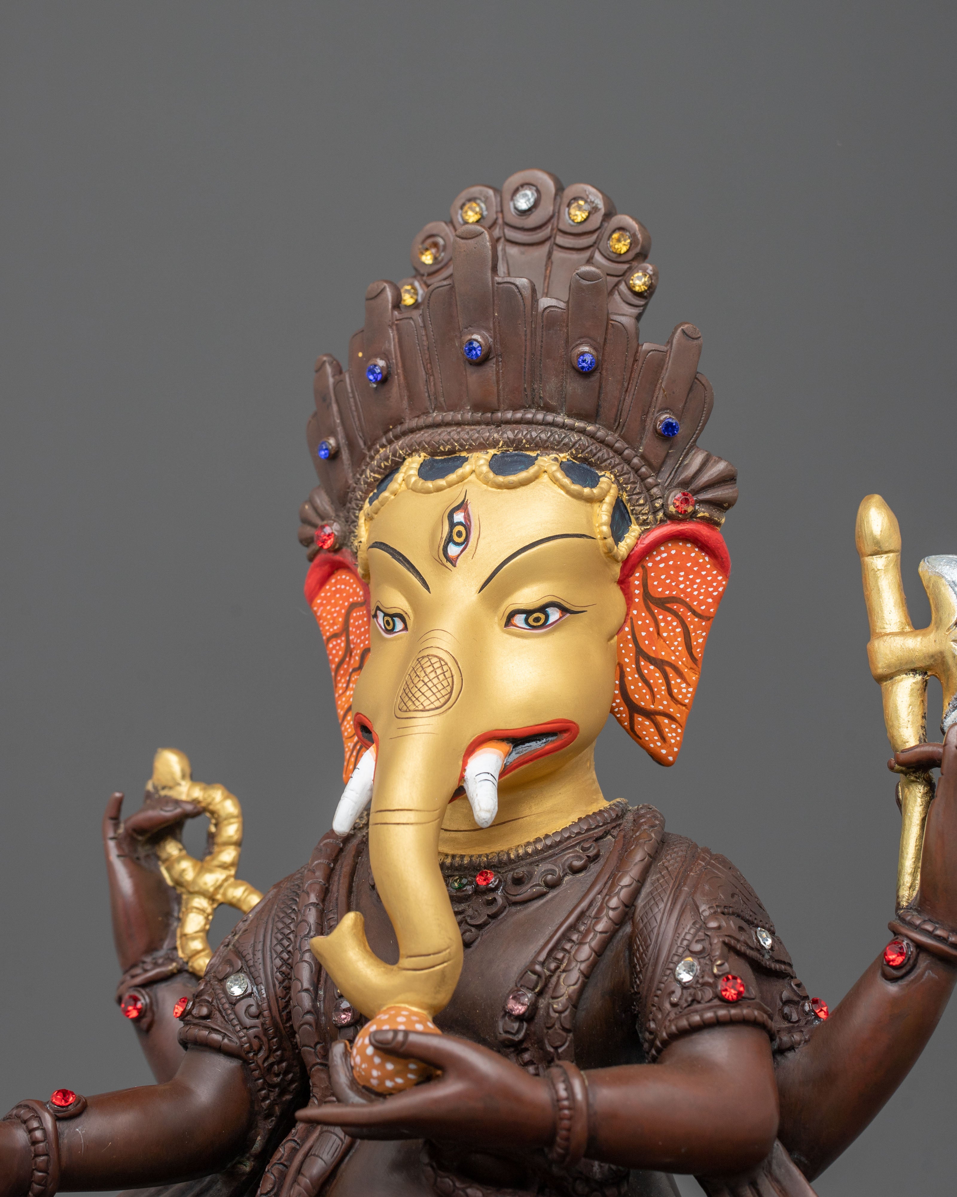 God Ganesha Spiritual Sculpture | Auspicious Oxidized Copper