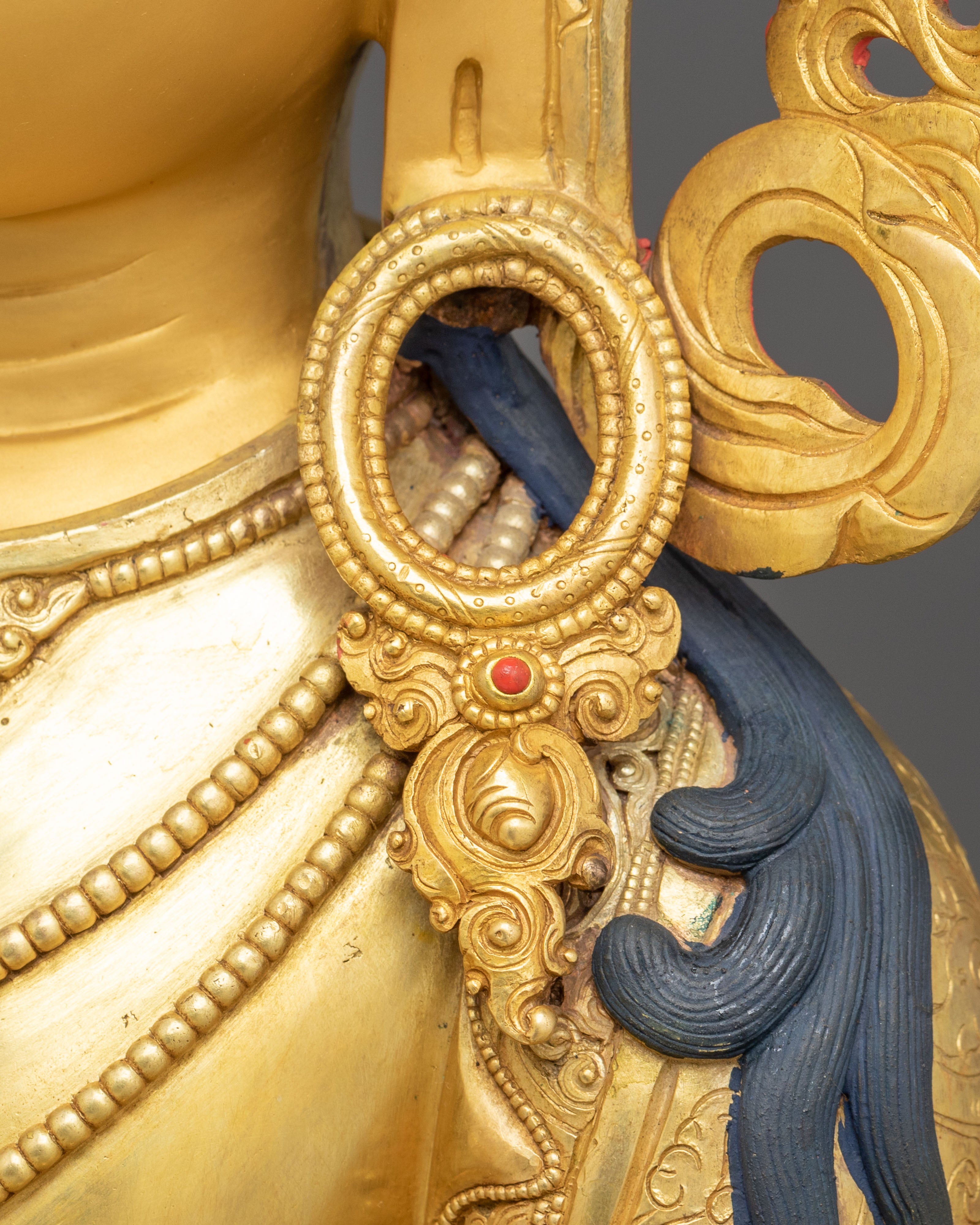 Kshitigarbha Sculpture | Exquisite 24K Gilded Craftsmanship