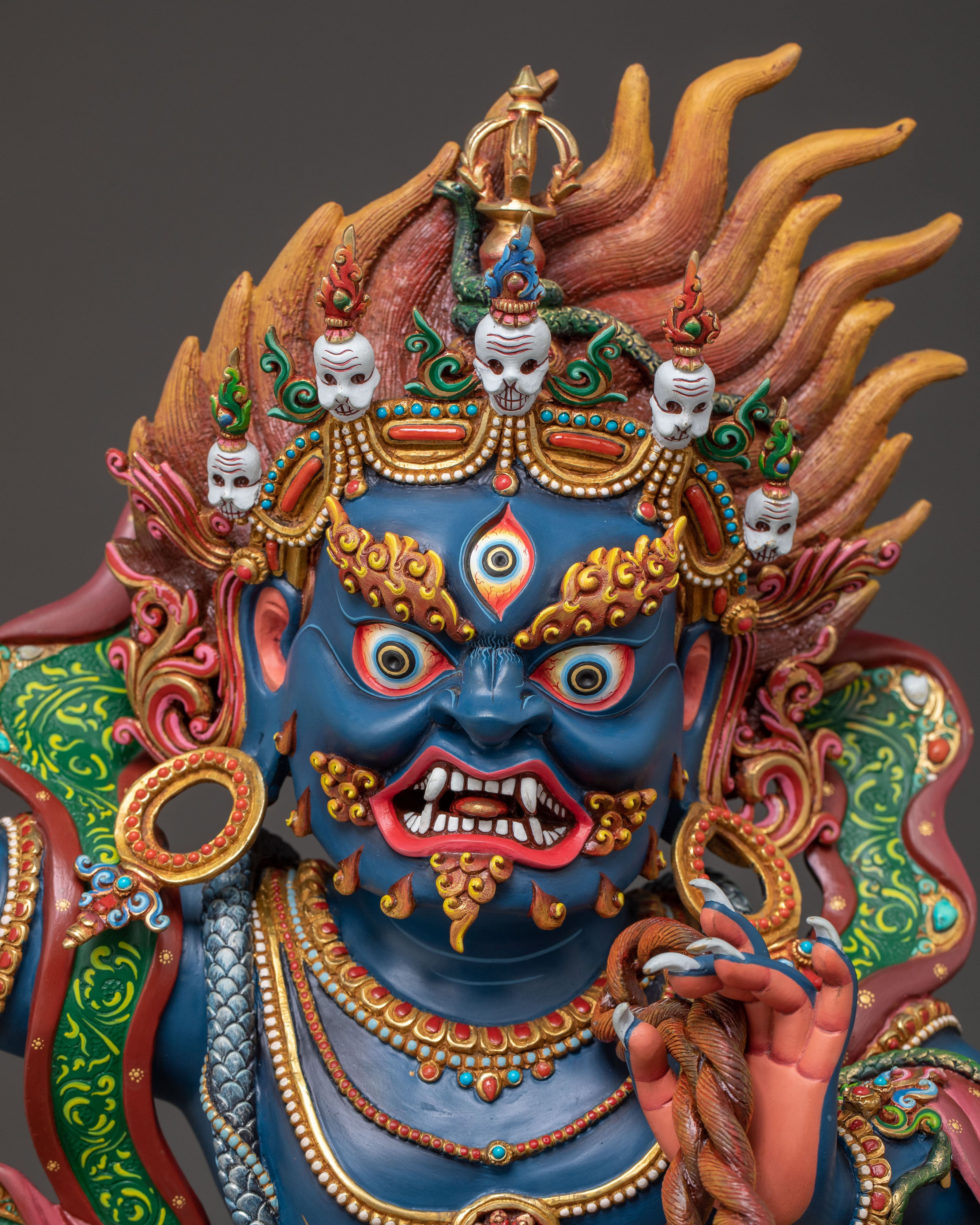 Golden Vajrapani Blessing Statue: Gilded Majesty from Nepal