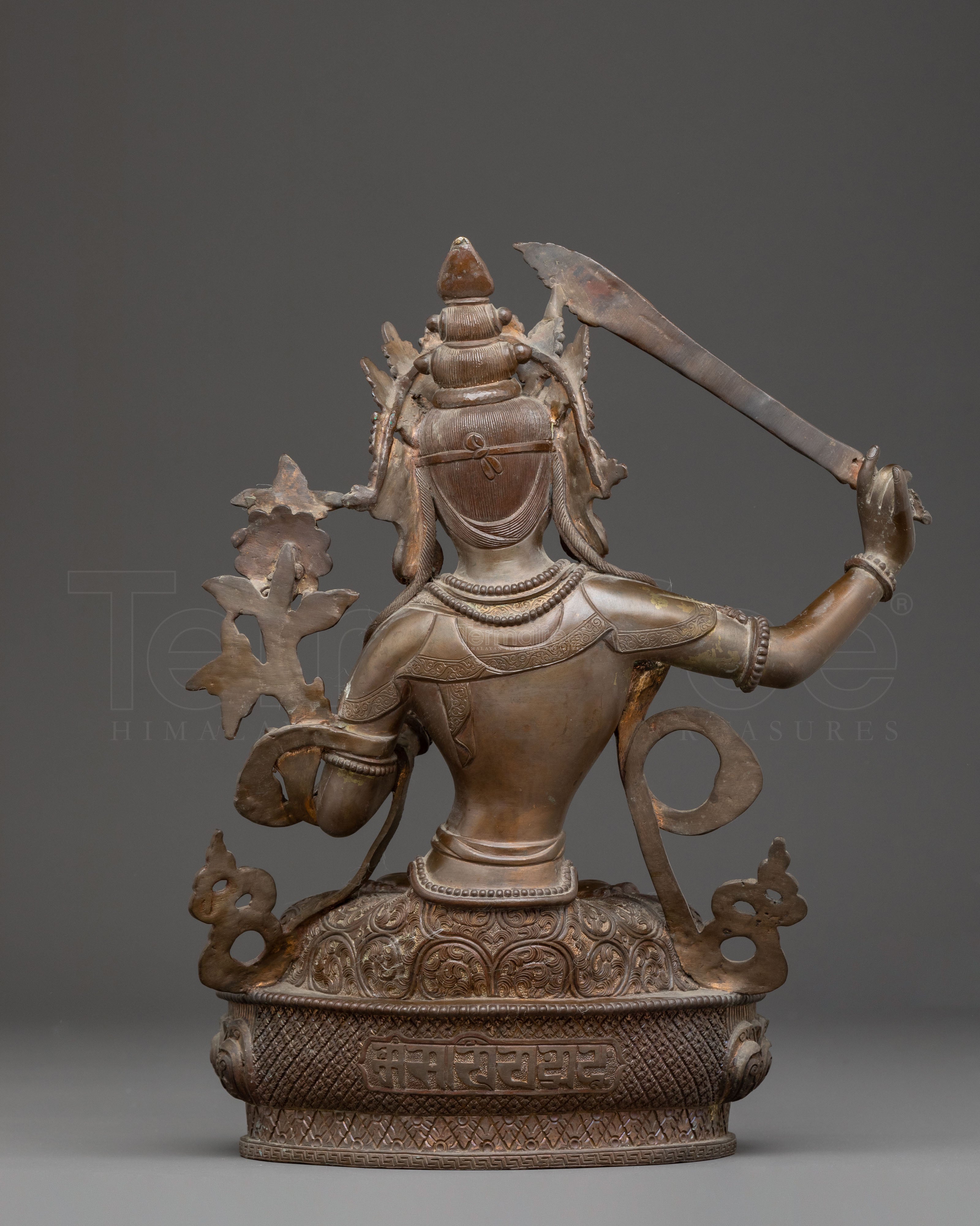 Tibetan Manjushri Buddha Statue – Antique Oxidized Copper