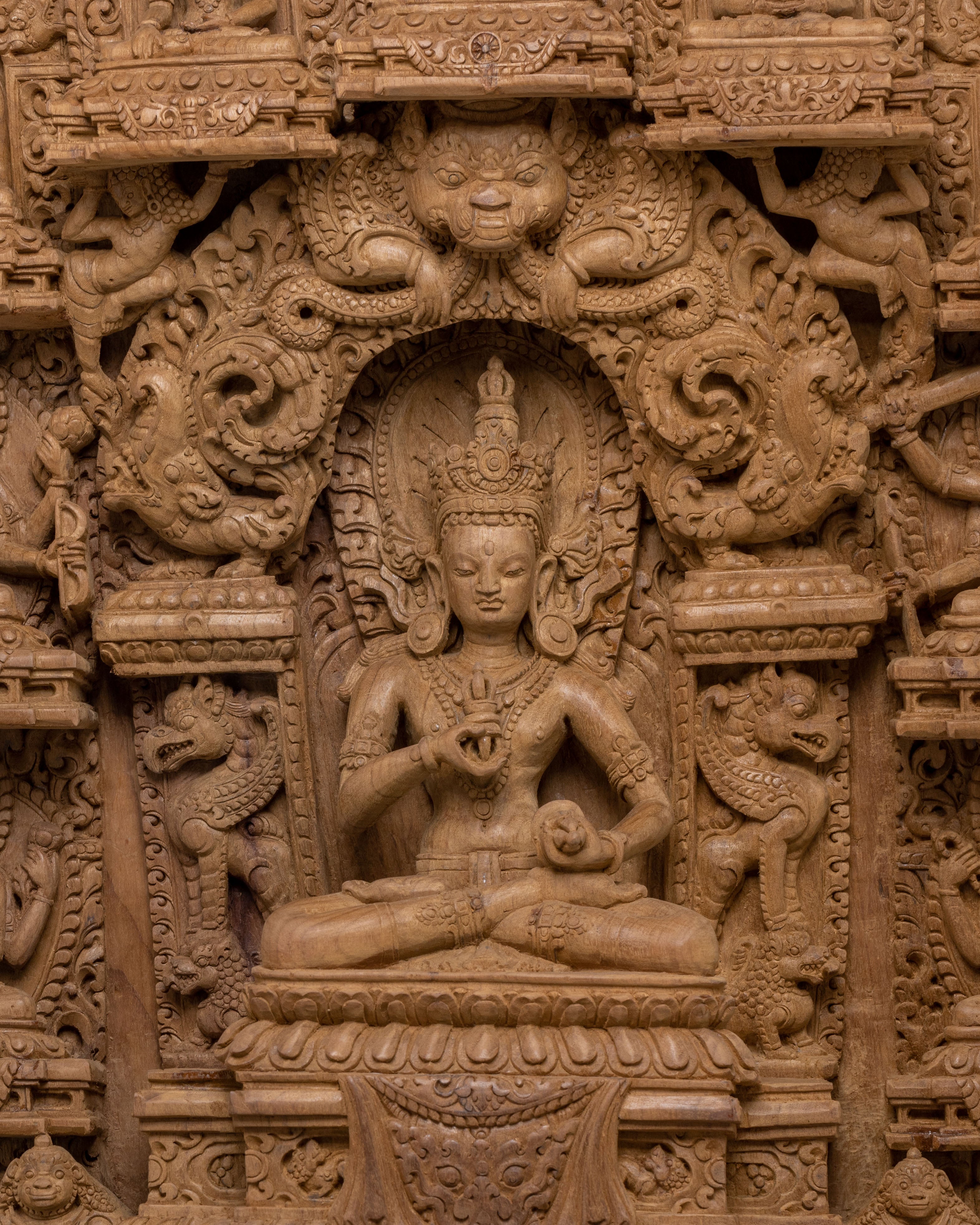 Vajrasattva Purification Wooden Sculpture | Home Decor