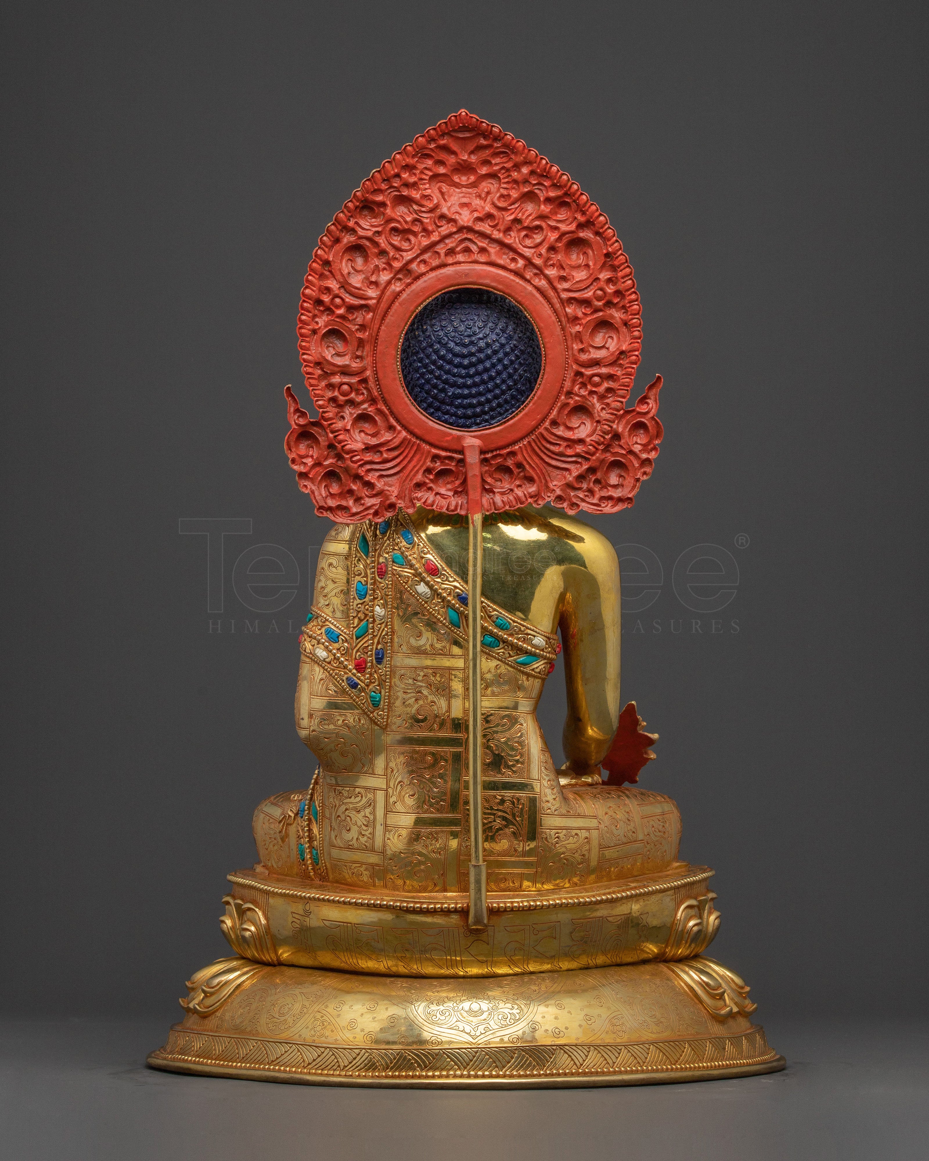 Medicine Buddha Sacred Altar Statue: 24K Gold Gilded