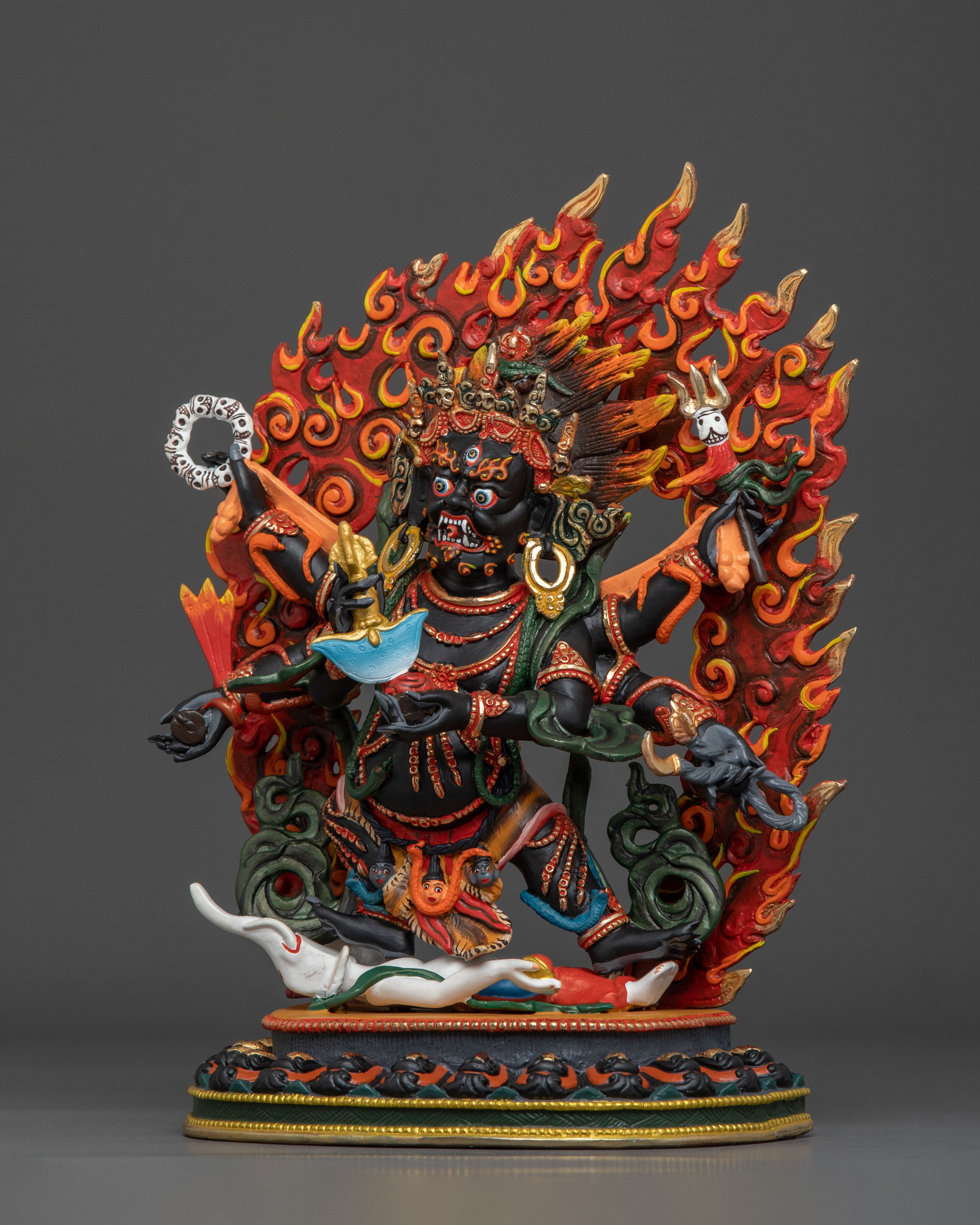 Six Armed Mahakala Wrathful Figurine | Home Decor