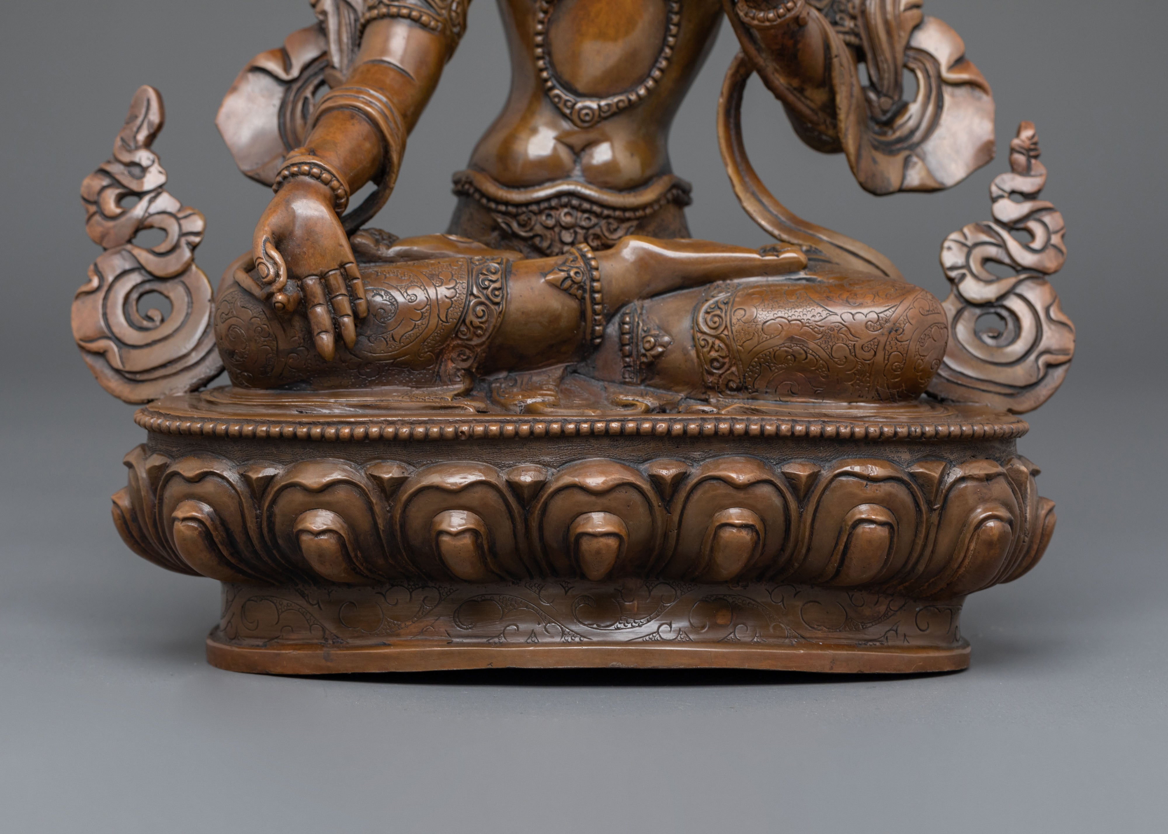 White Tara Blessing and Healing Statue in Oxidized Copper