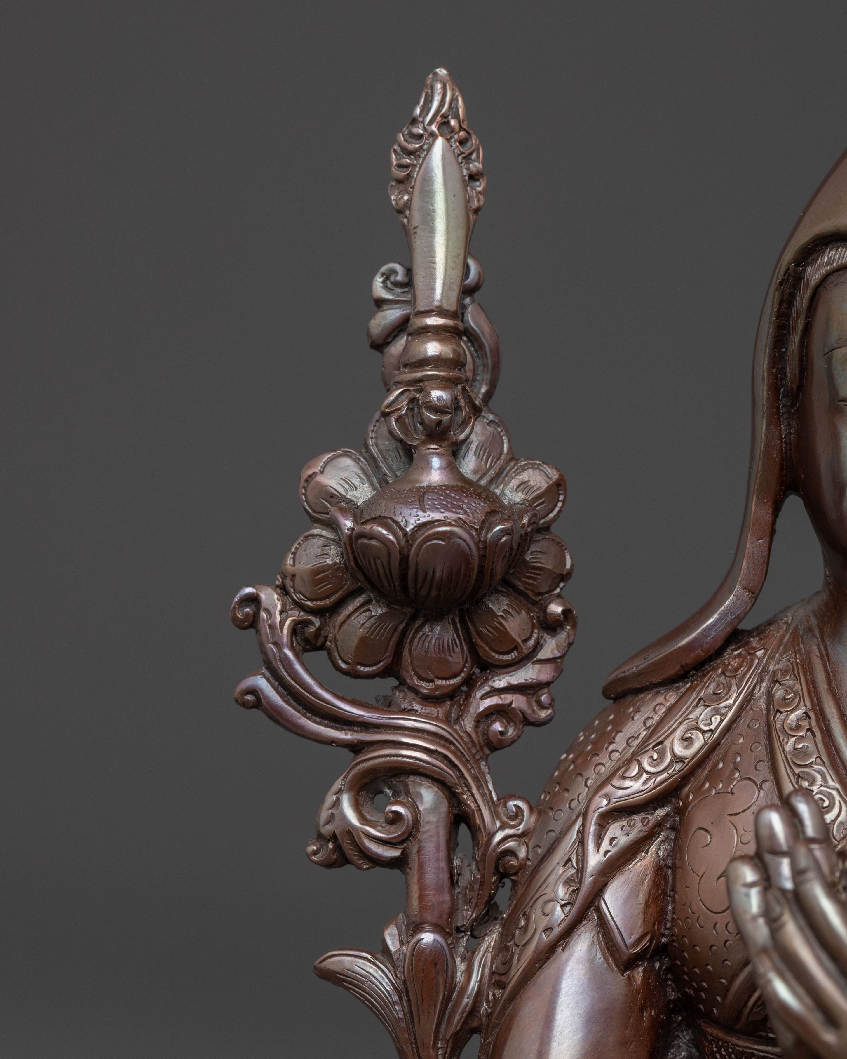 Tsongkhapa Oxidized Copper Statue | Wisdom Figure