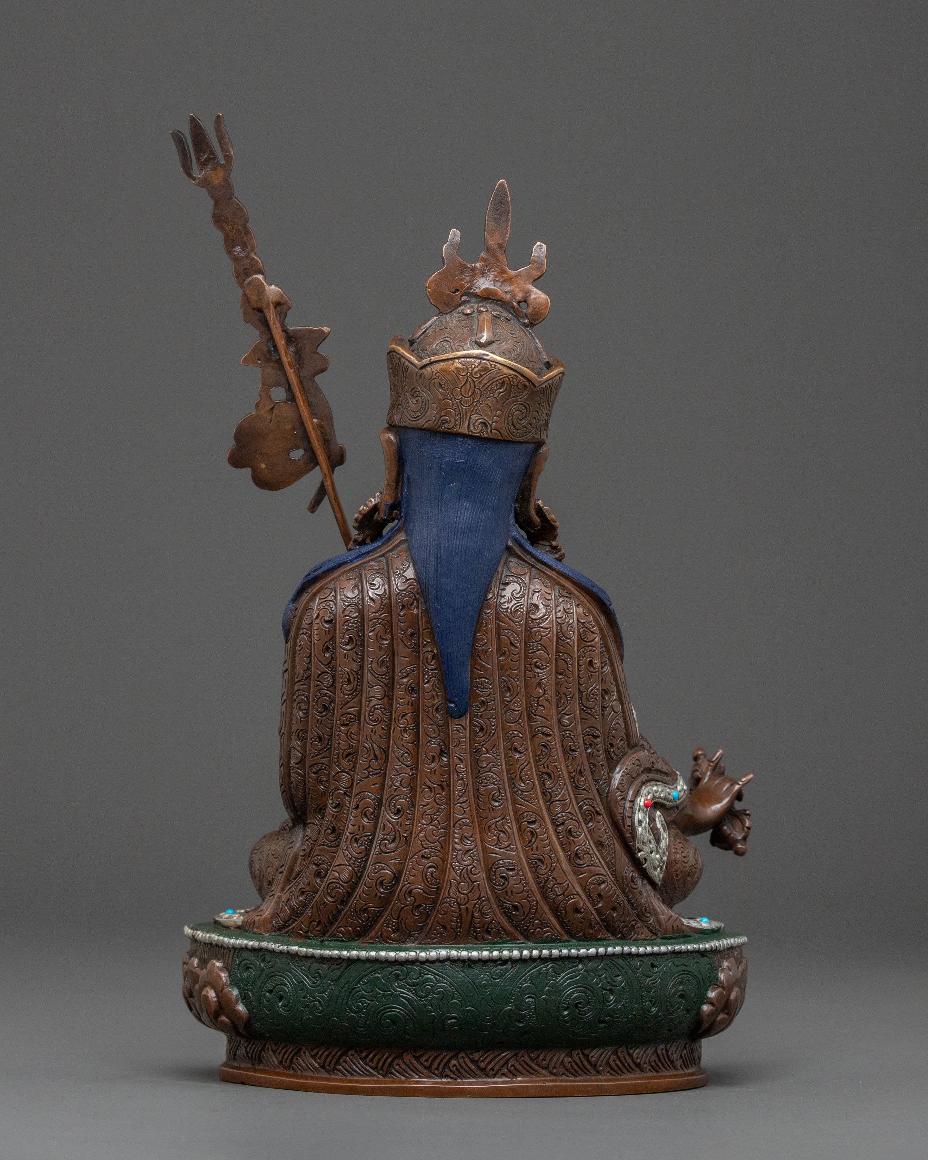 Guru Rinpoche Silver Plated Meditation Statue