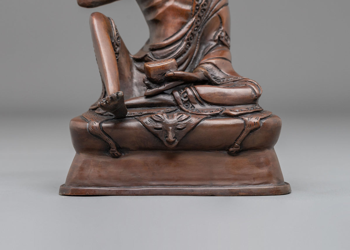 Milarepa Meditation Statue | Oxidized Copper Sculpture