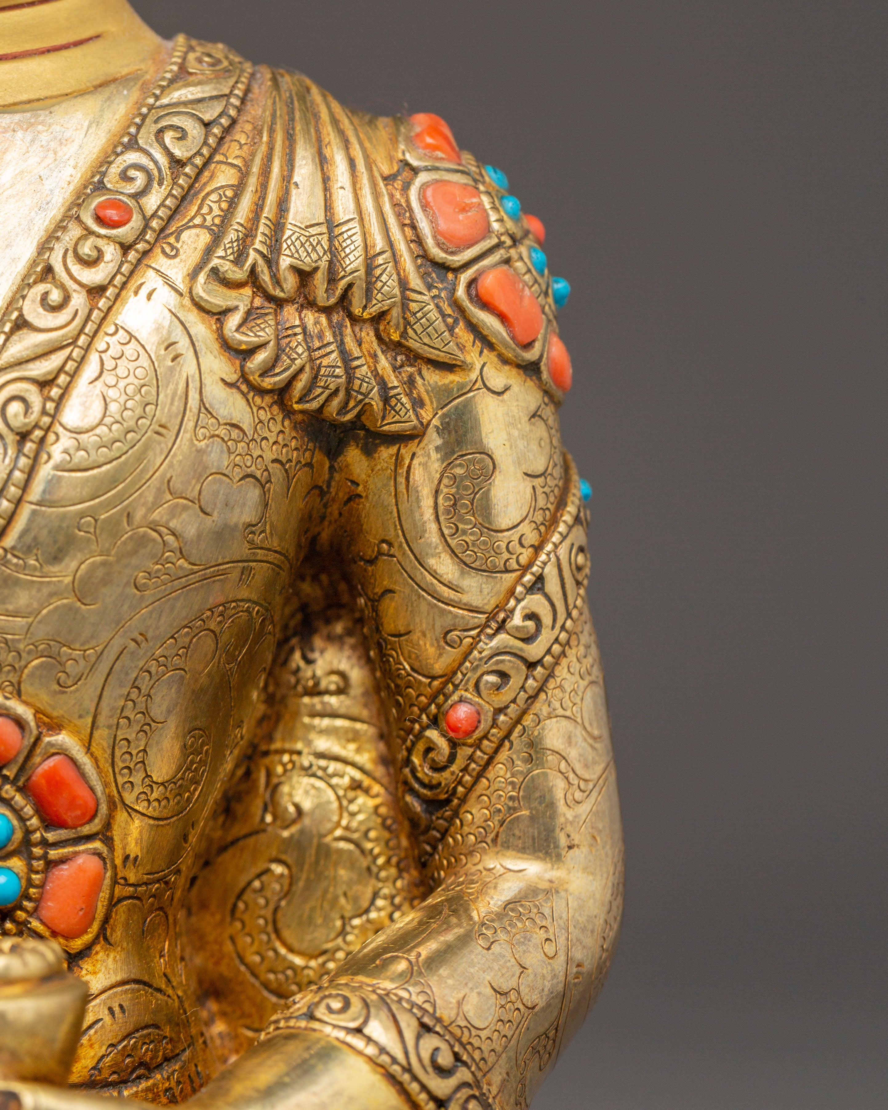 Handmade Golden Historical Shakyamuni Buddha Statue