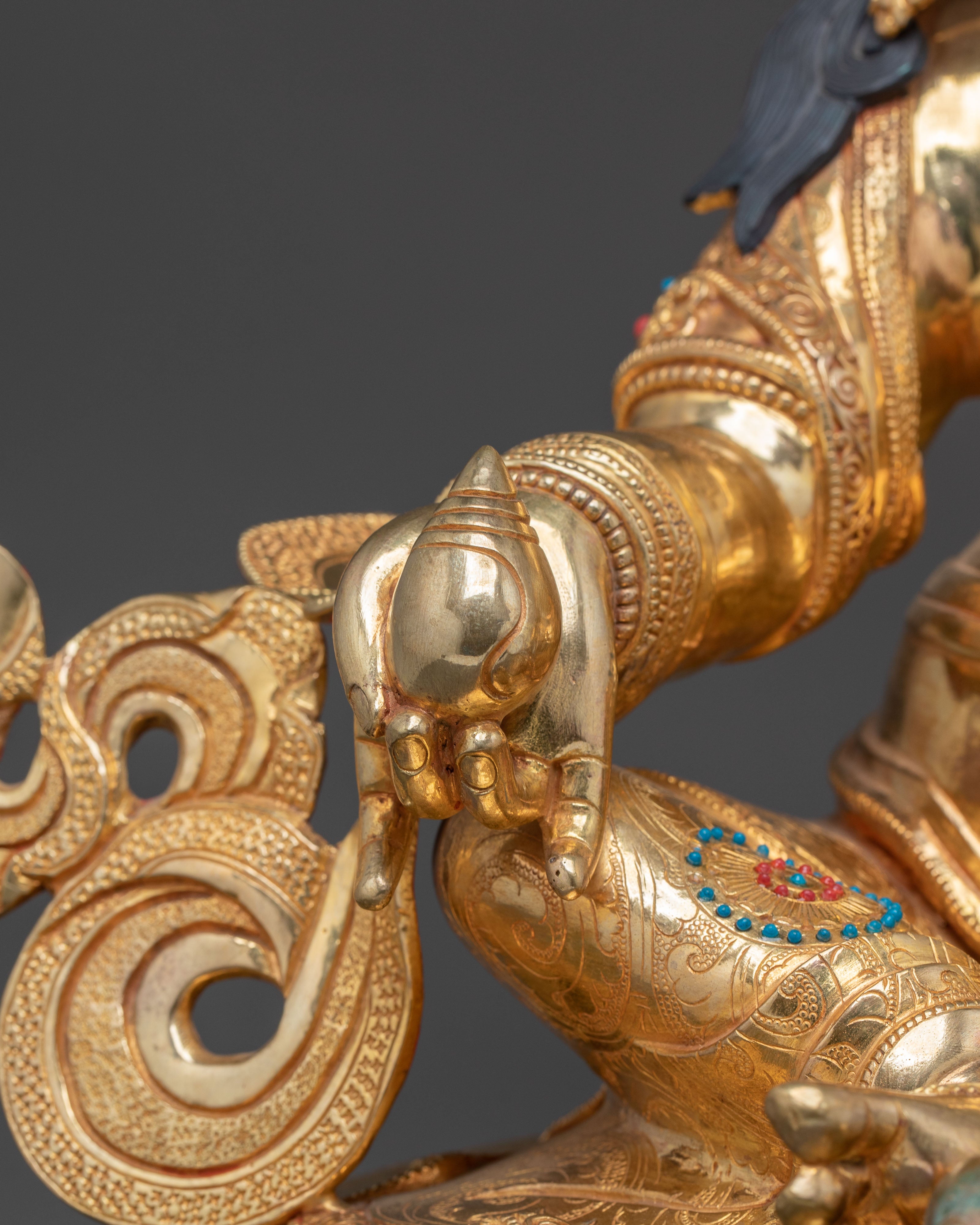 Handcrafted Dzambhala Golden Statue |  Spiritual Decor