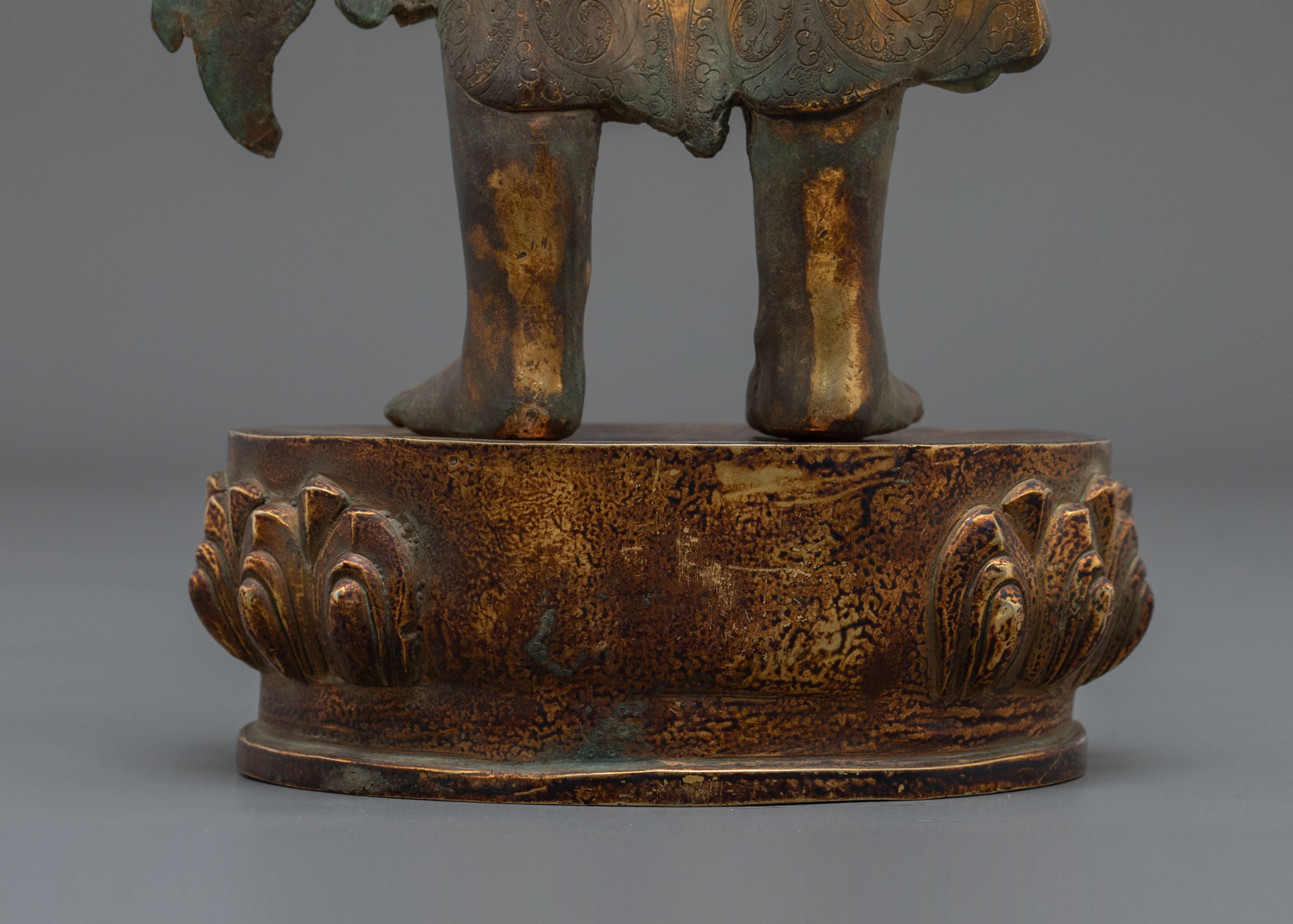 Standing Lokeshwor Copper Statue | Figurine with Antique Finish