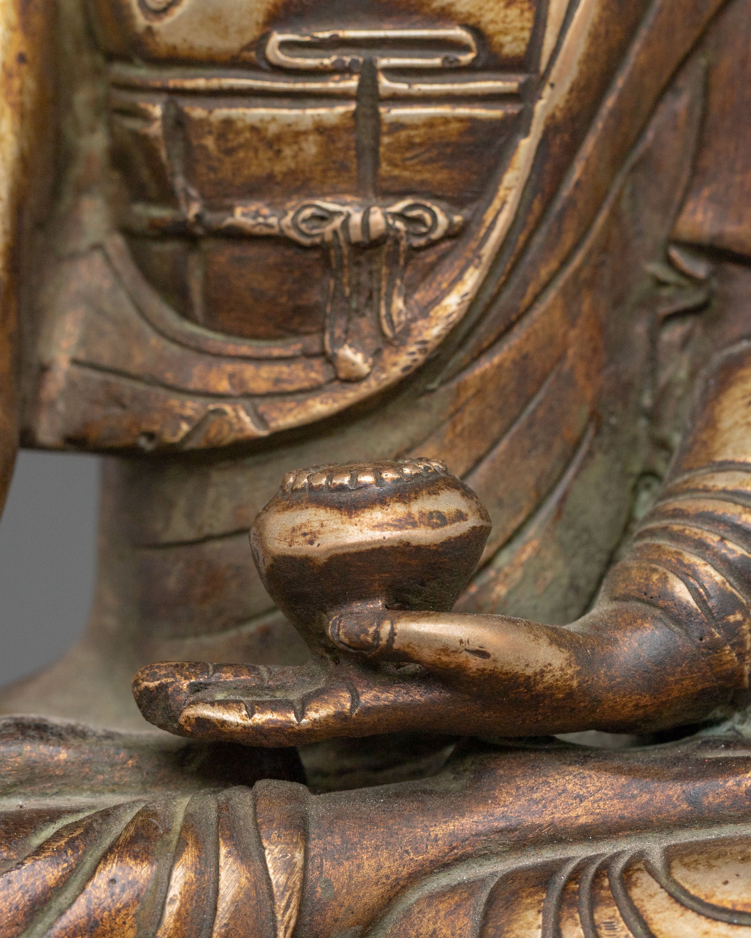 Shakyamuni Buddha Statue on Throne | Home Decor