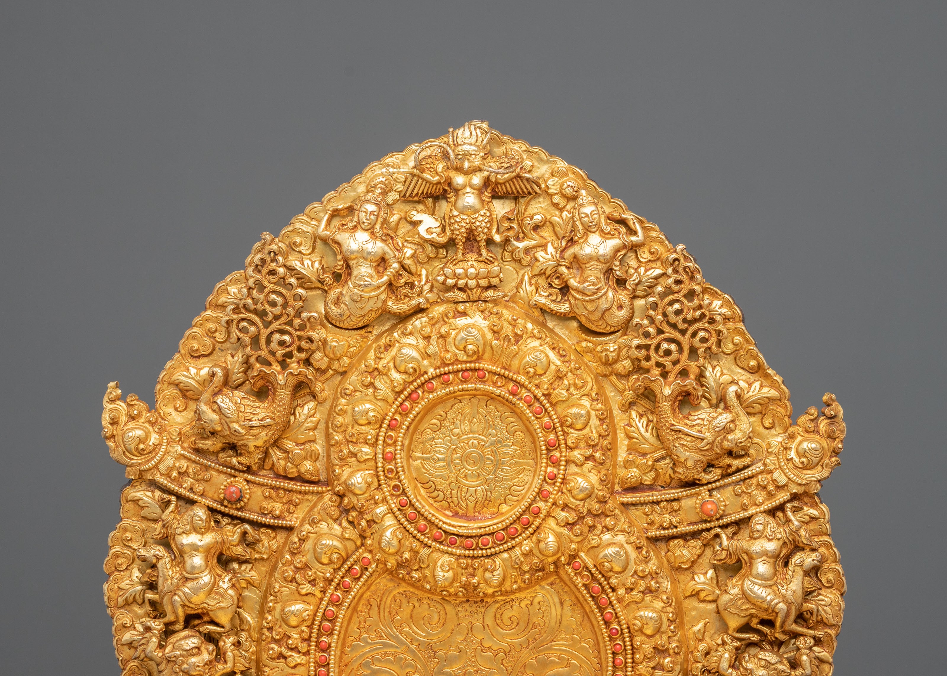 Sacred Throne – 24K Gold Gilded Copper Stature
