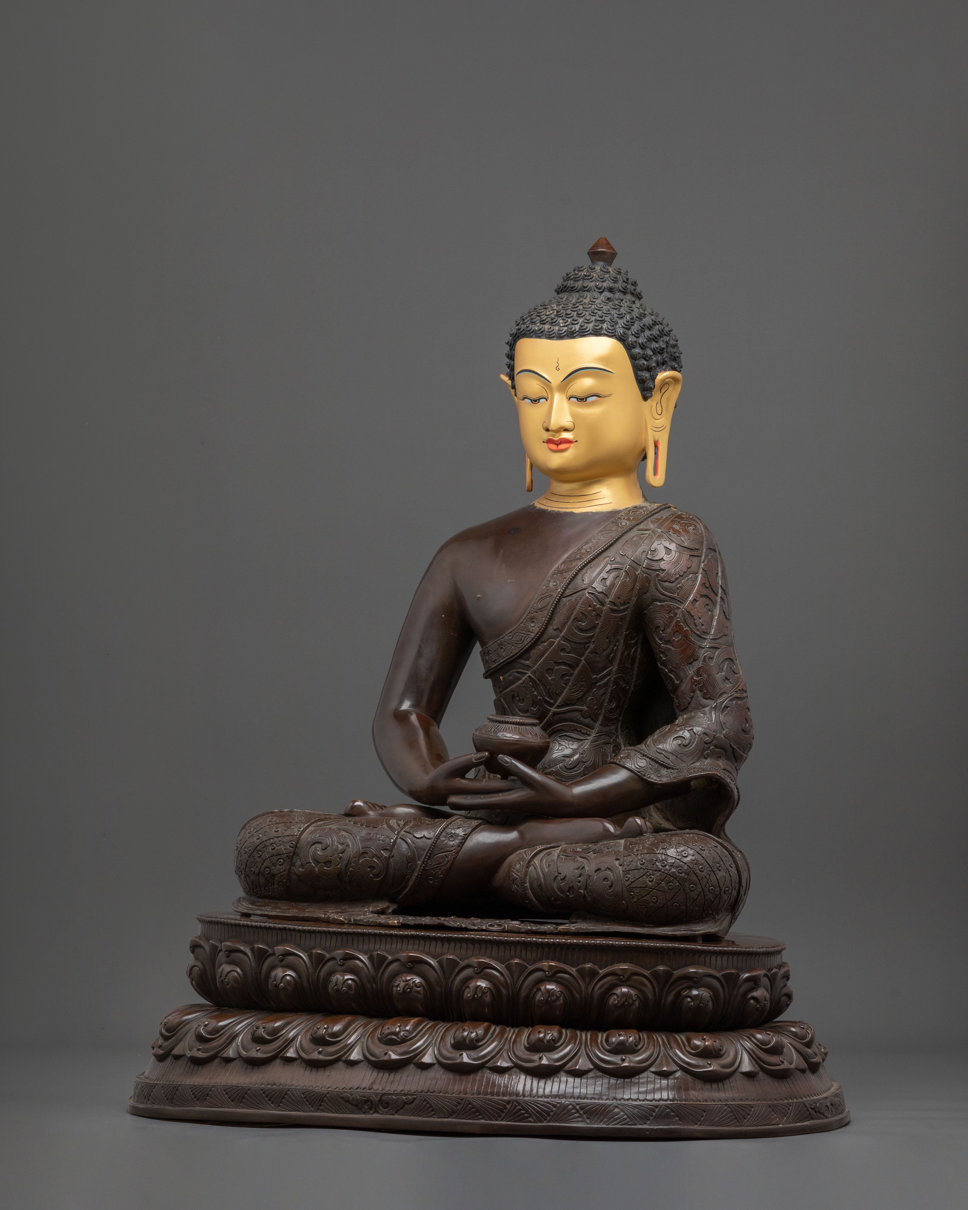 Amitabha Buddha Figurine | Oxidized Copper Statue