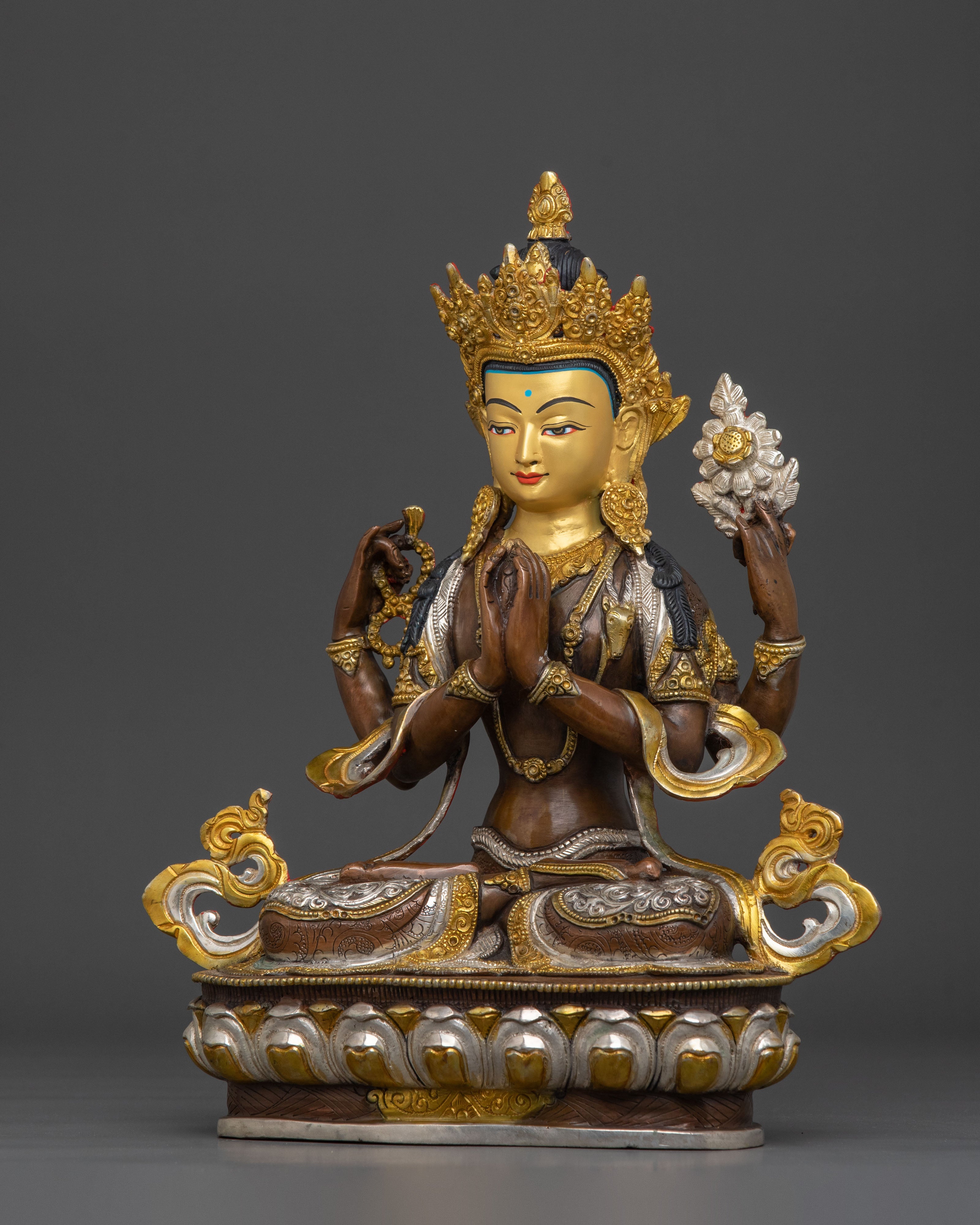 Chenrezig Four Armed Statue | Tibetan Buddhist Deity of Universal Compassion