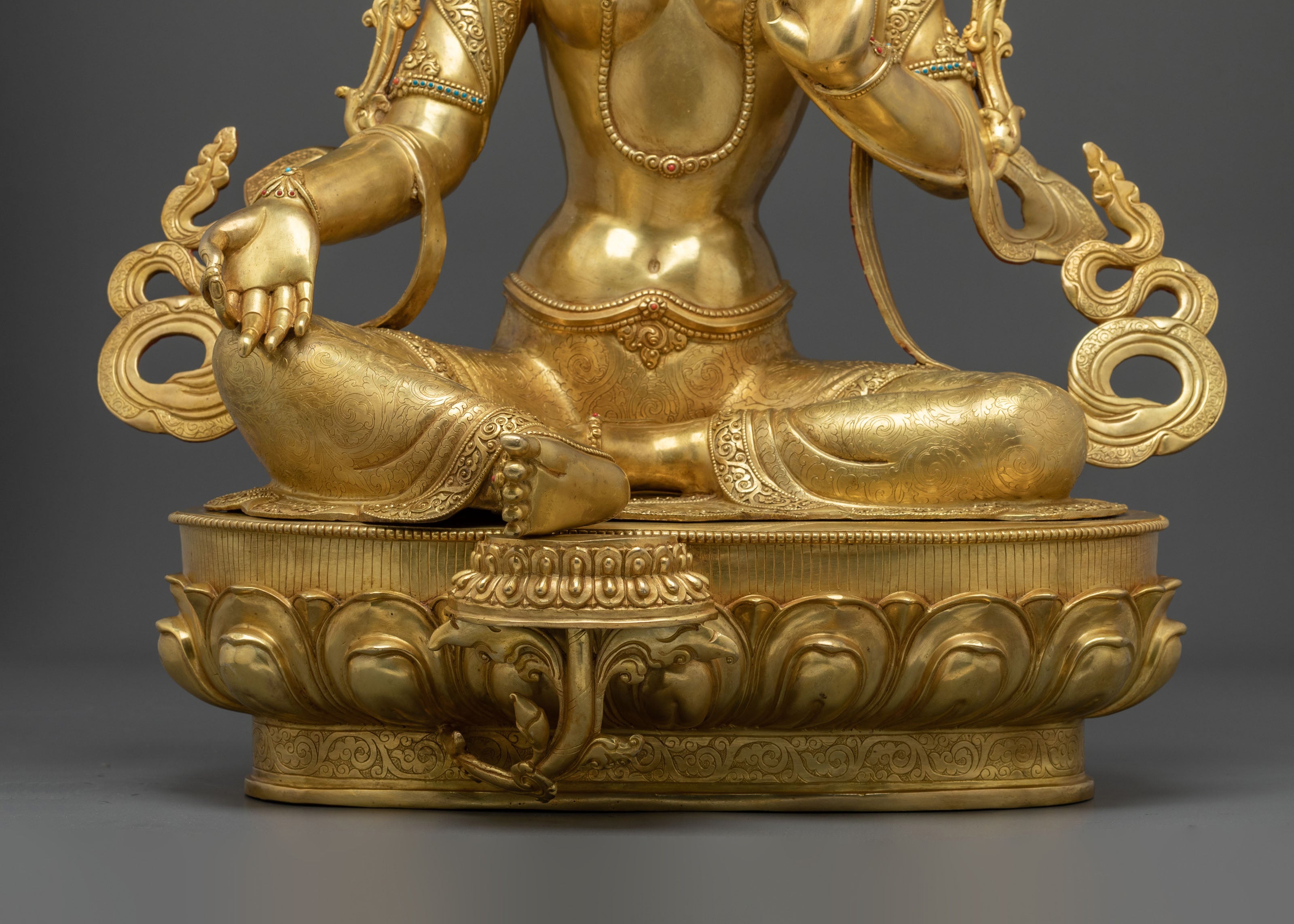 Green Tara Figurine | 67-cm Tall Golden Sculpture