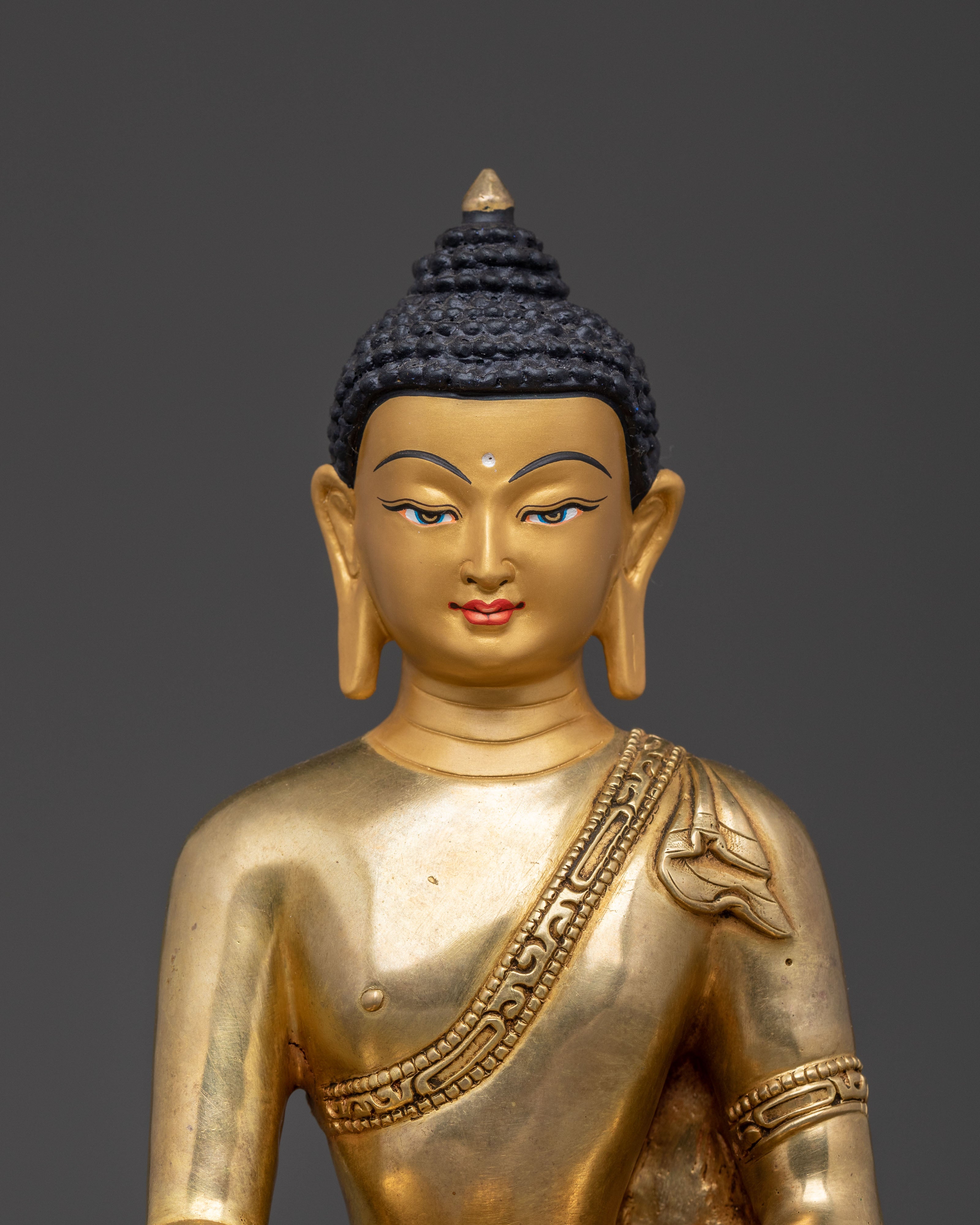 24K Gold Gilded Shakyamuni Buddha Statue: Home Decor