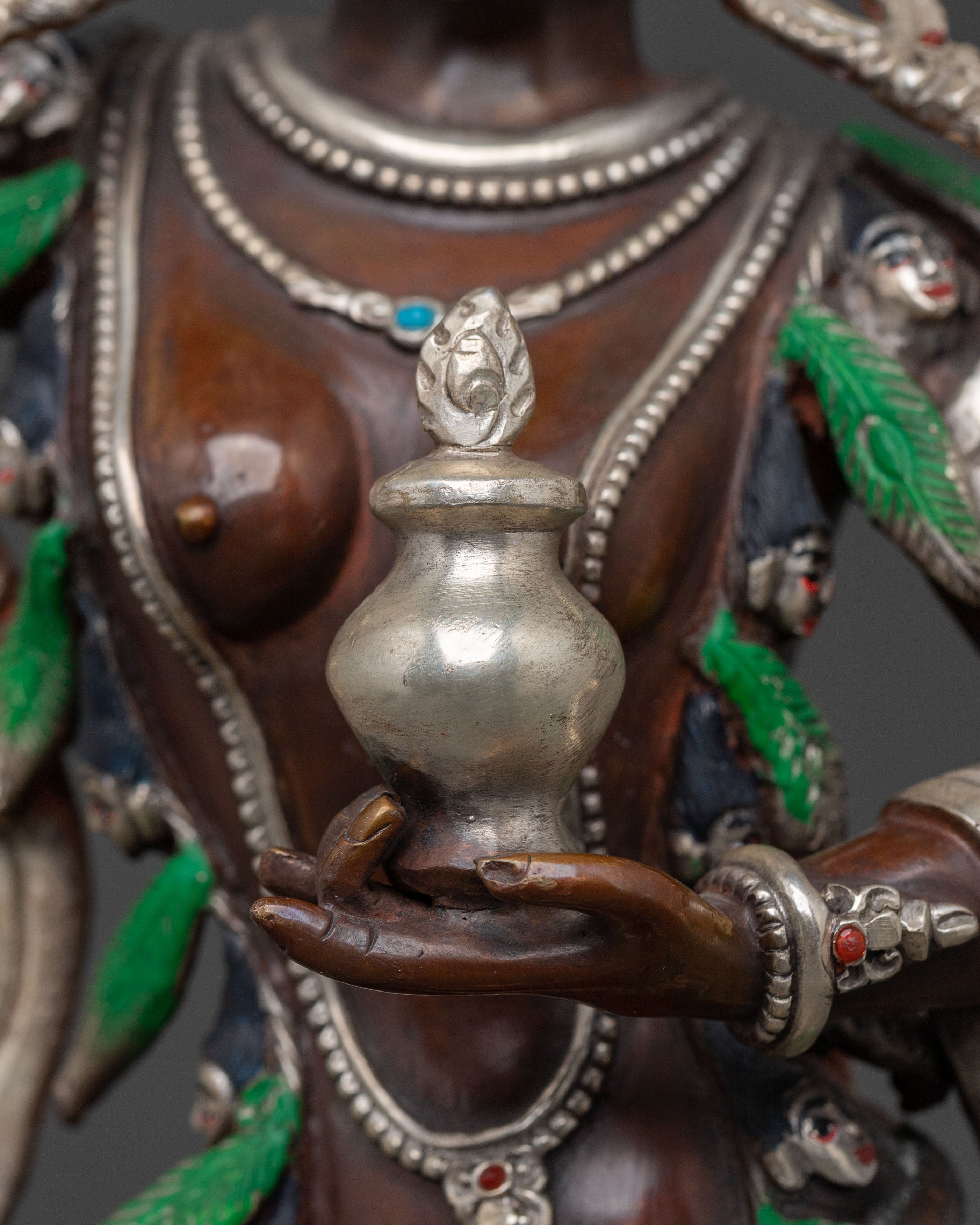 Khadgayogini Fierce Wisdom Statue, Silver-Plated