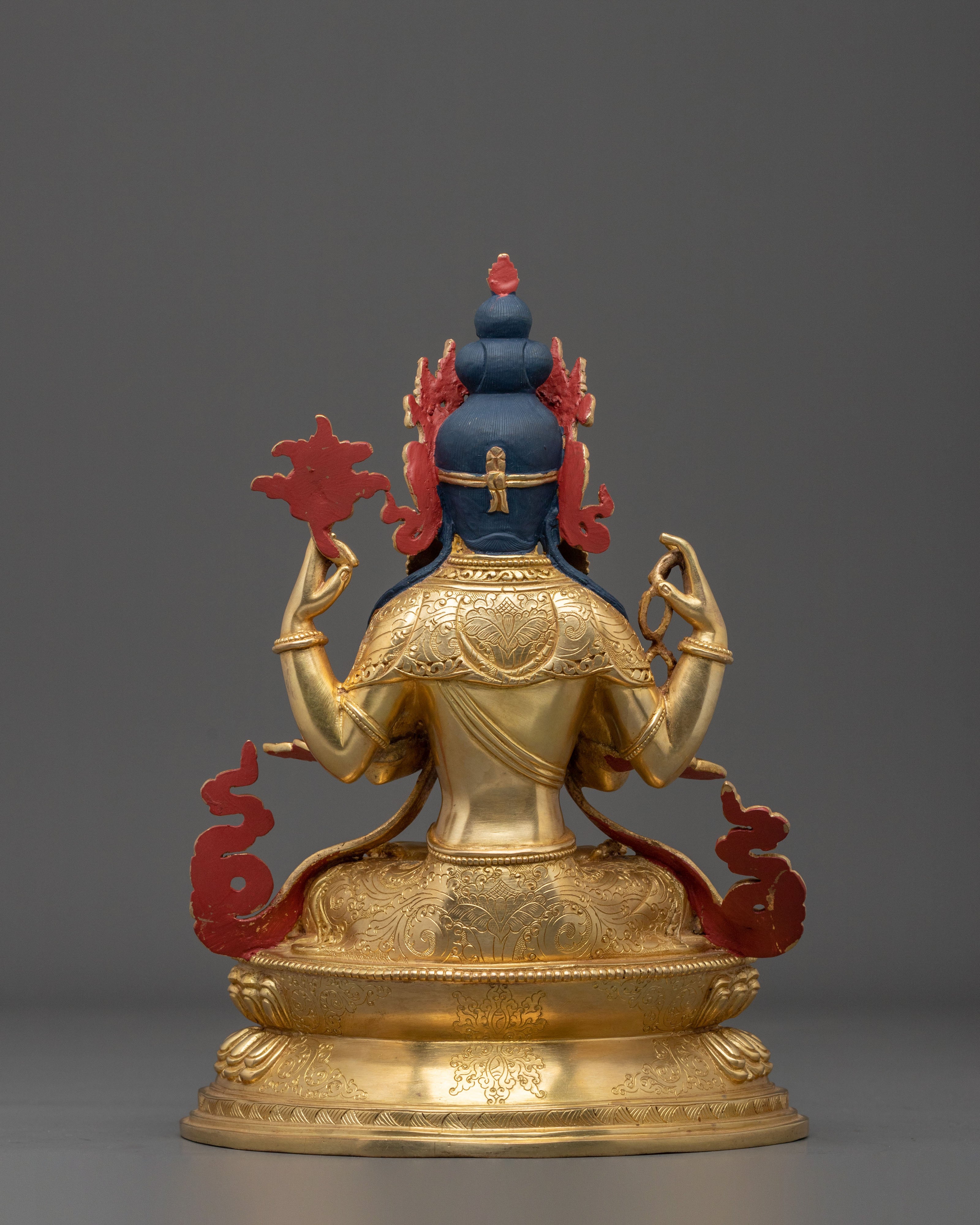 Four-Armed Chenrezig Copper Figurine | Buddhist Sculpture