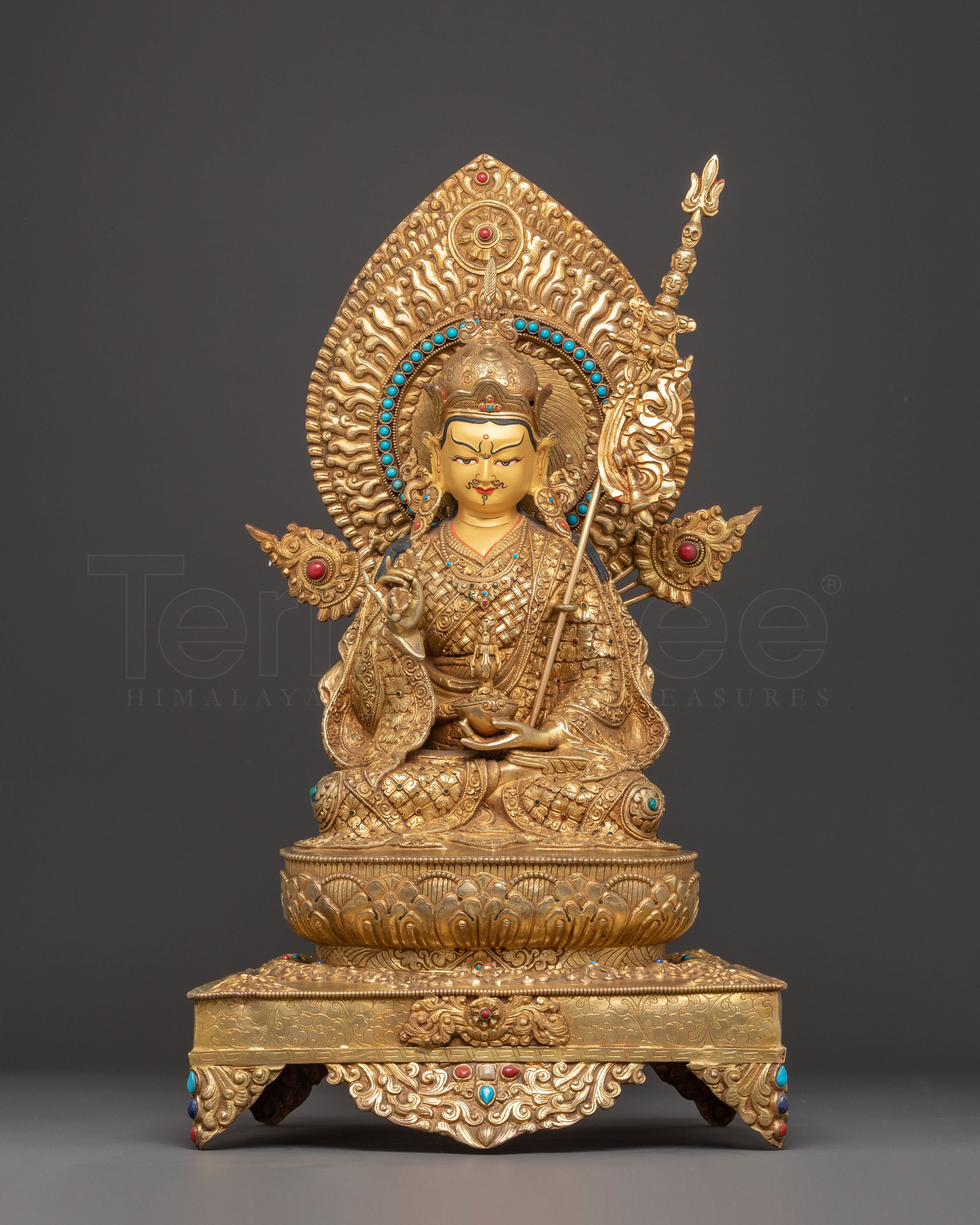 Guru Tsokye Dorje Handmade Statue with Torana : Lotus Born Master