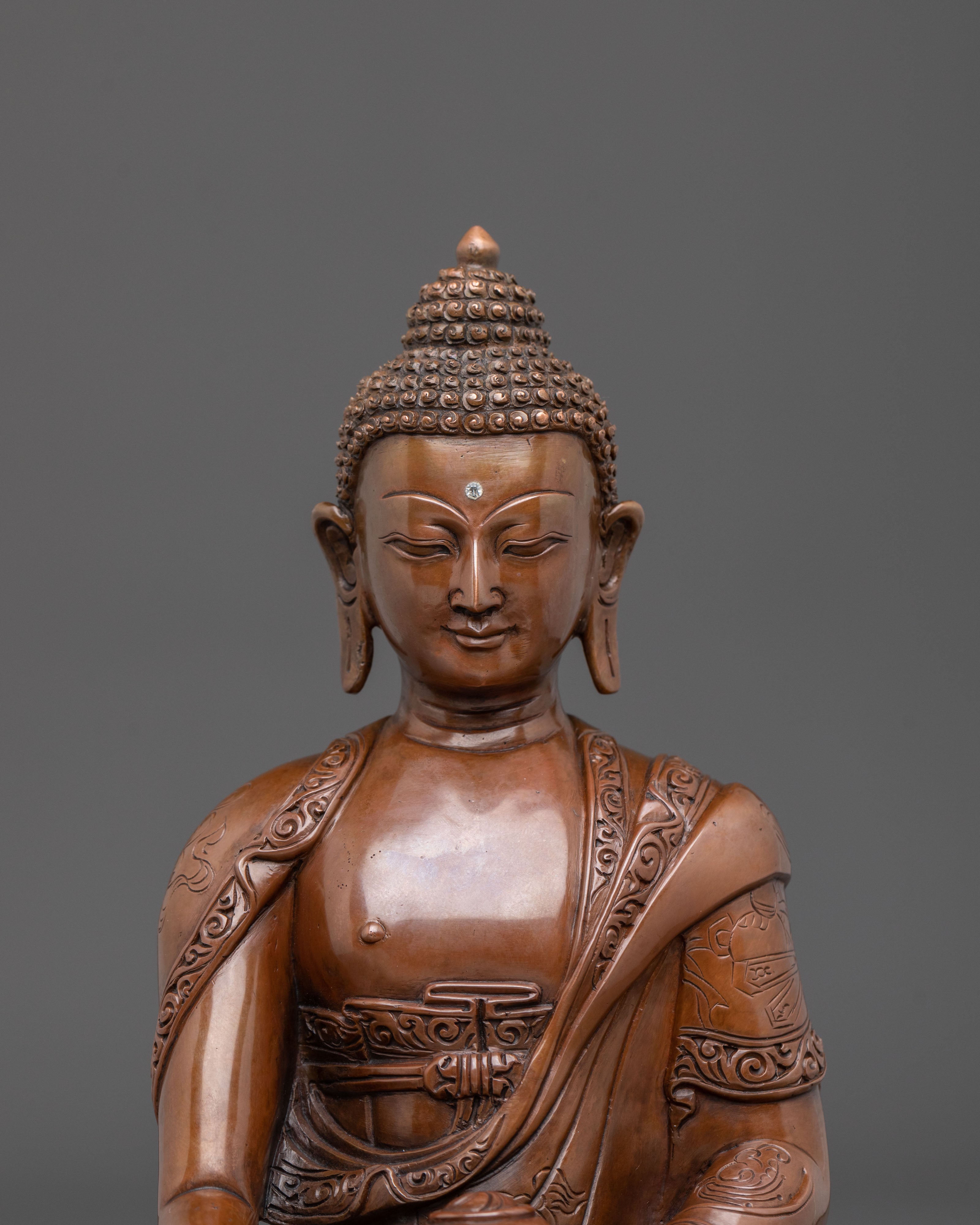 Shakyamuni Buddha Oxidized Copper Statue | Enlightened One