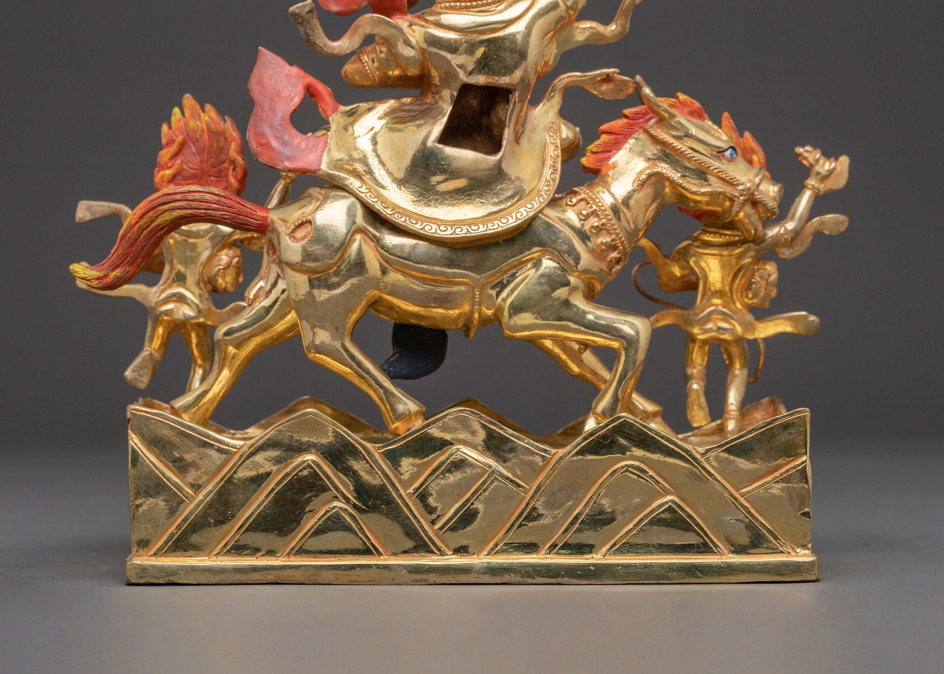 Palden Lhamo Wrathful Statue – Hand-Gilded Copper Art