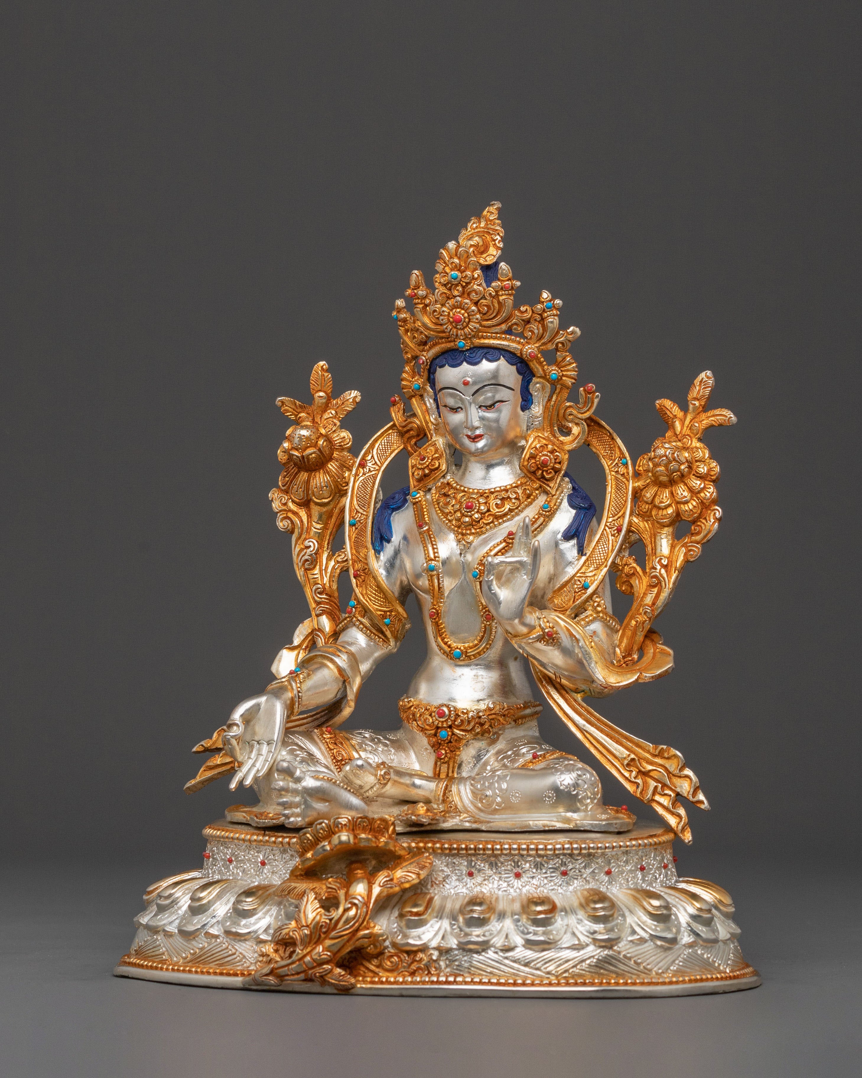 Green Tara Statue – Serene Copper Sculpture