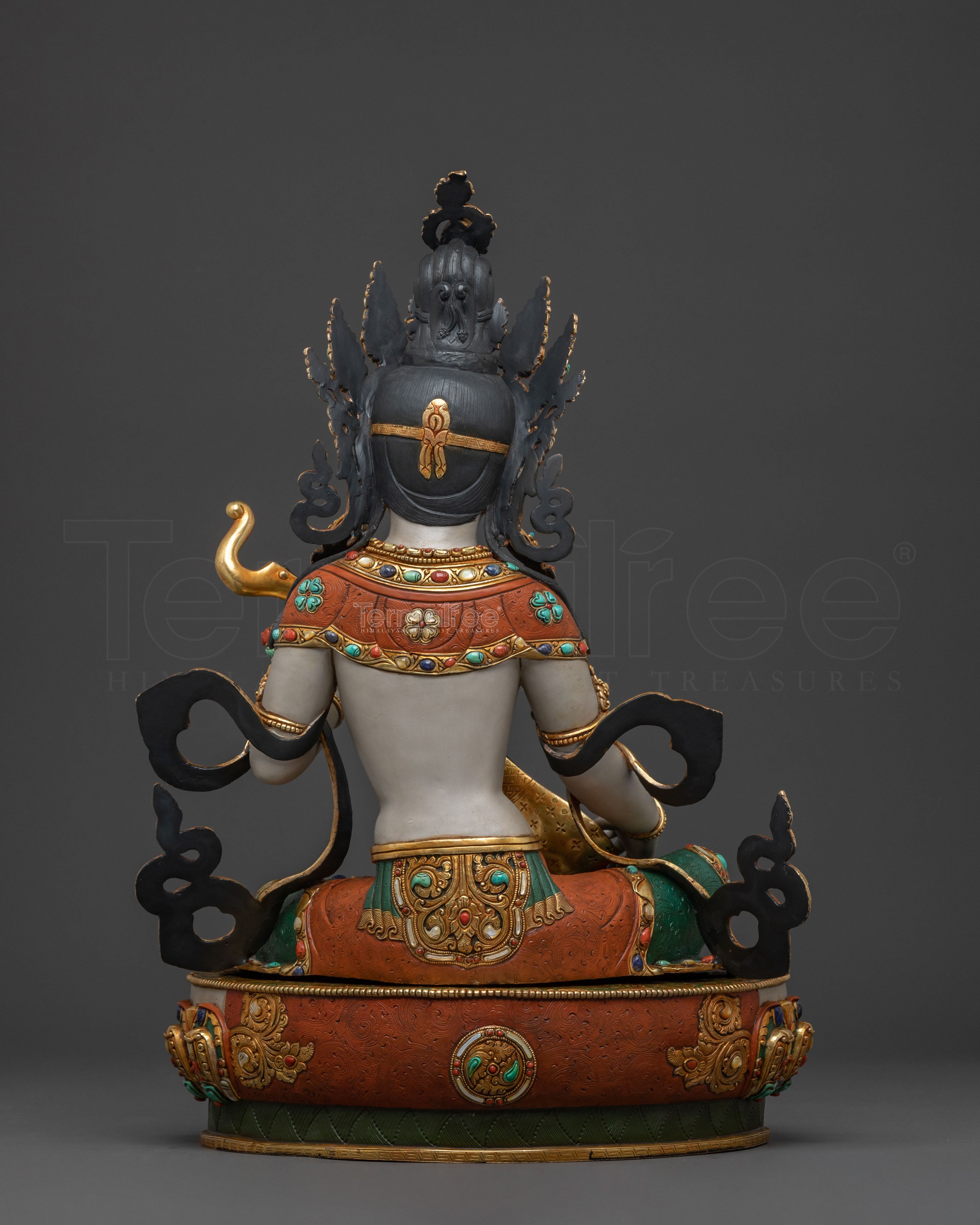 Saraswati Goddess of Knowledge Statue – 24K Gold Gilded Masterpiece