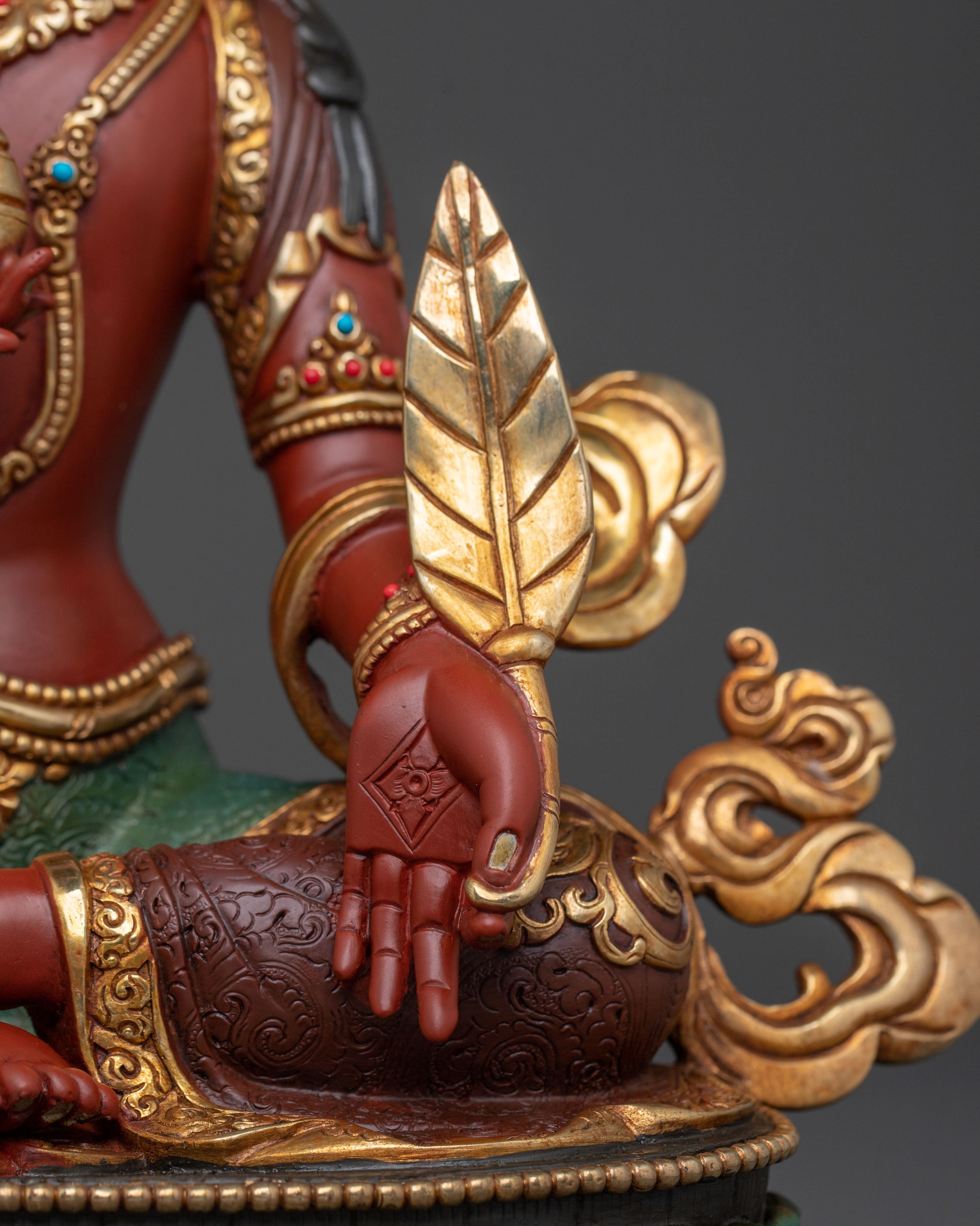 24K Gold Gilded Ksitigarbha Statue | Spiritual Figurine