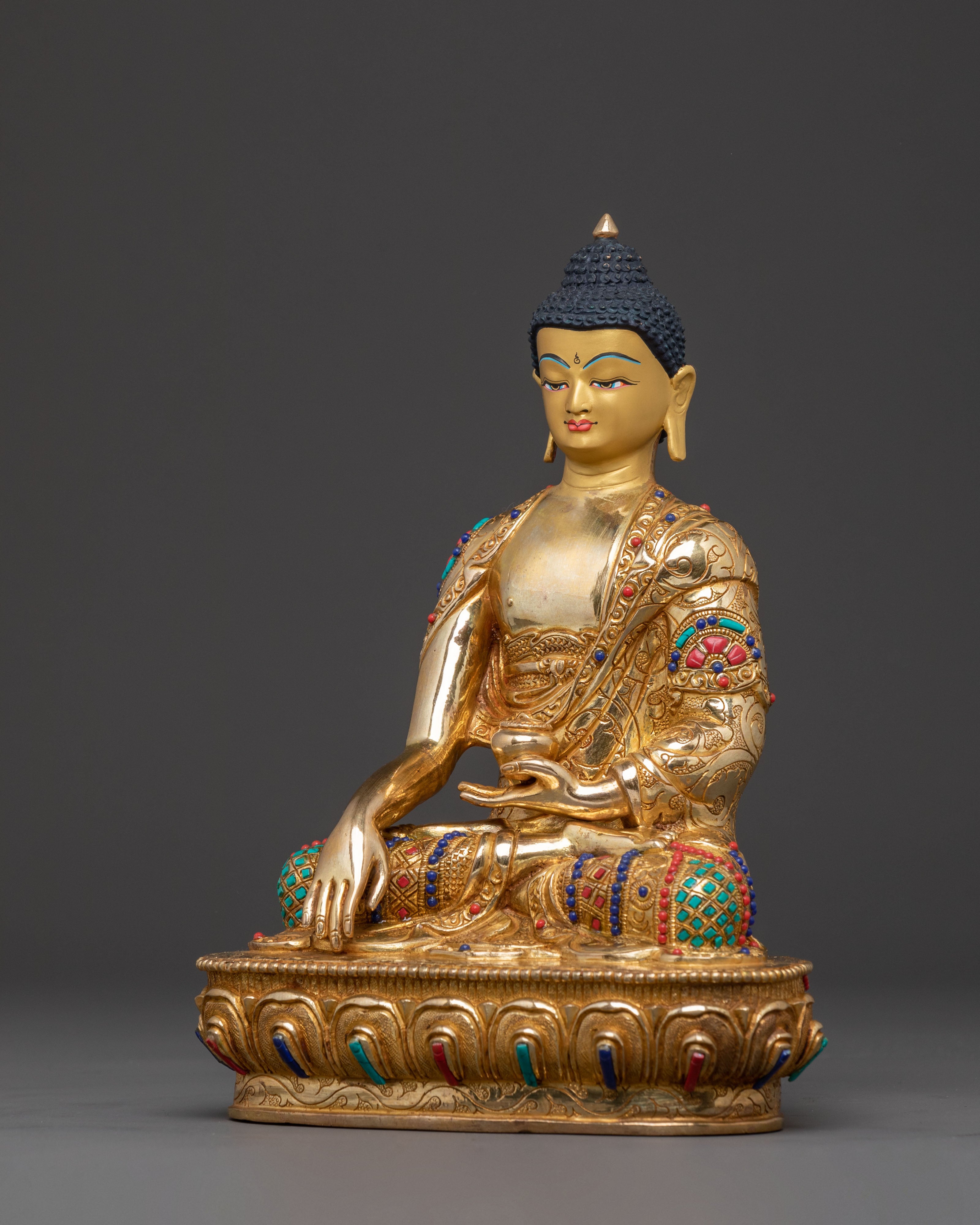 Radiating Compassion Shakyamuni Buddha Statue - Hand-Gilded Copper Statue