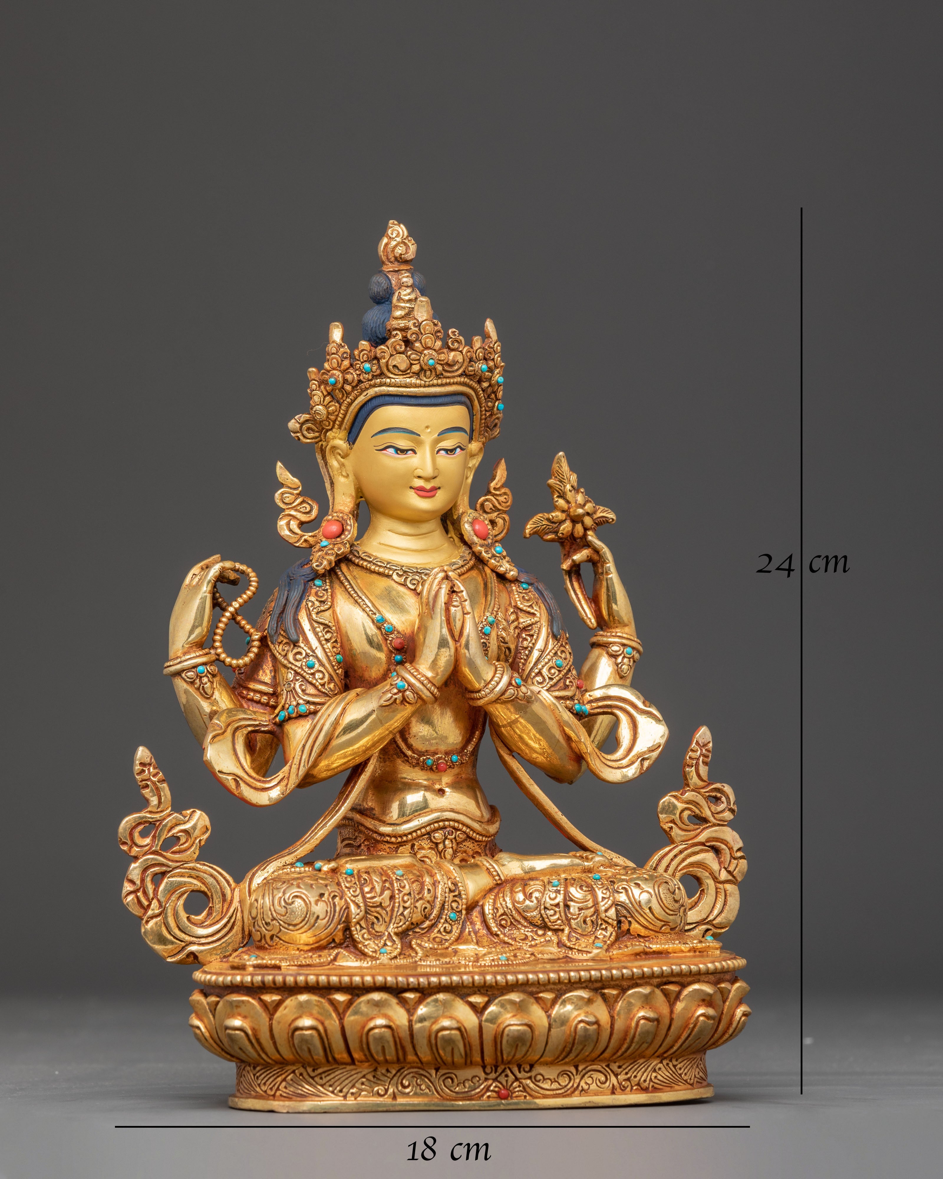 Sacred Bodhisattva Chenrezig Handmade Statue | Compassion Icon
