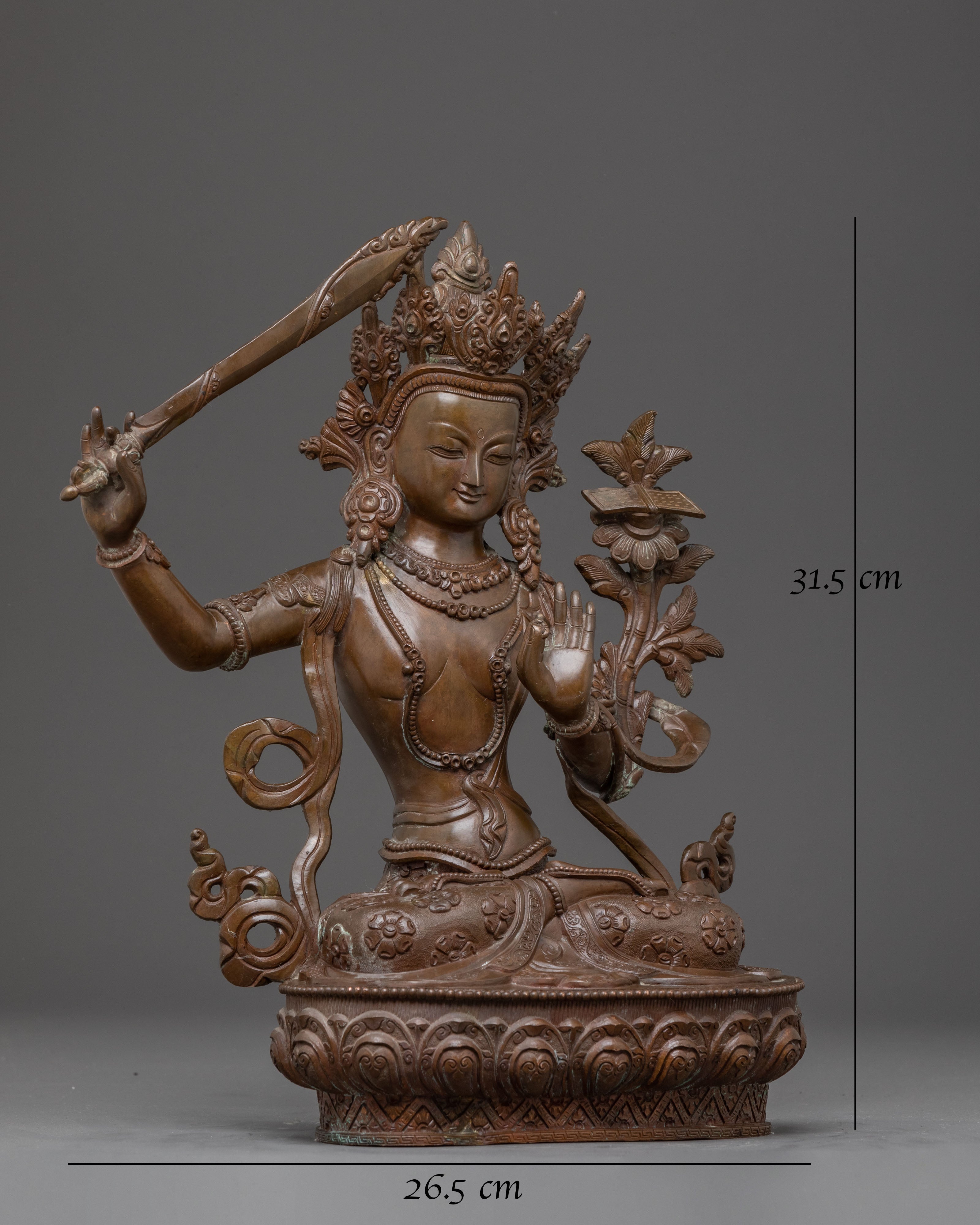 Handmade Tibetan Manjushri Bodhisattva Statue