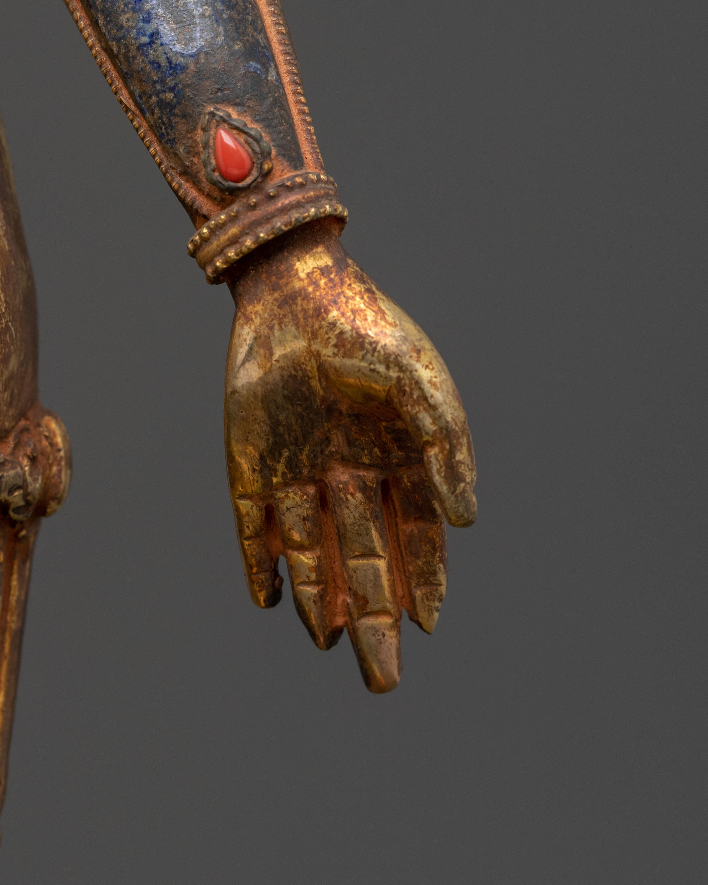 Padmapani Copper Sculpture with Antique Finish