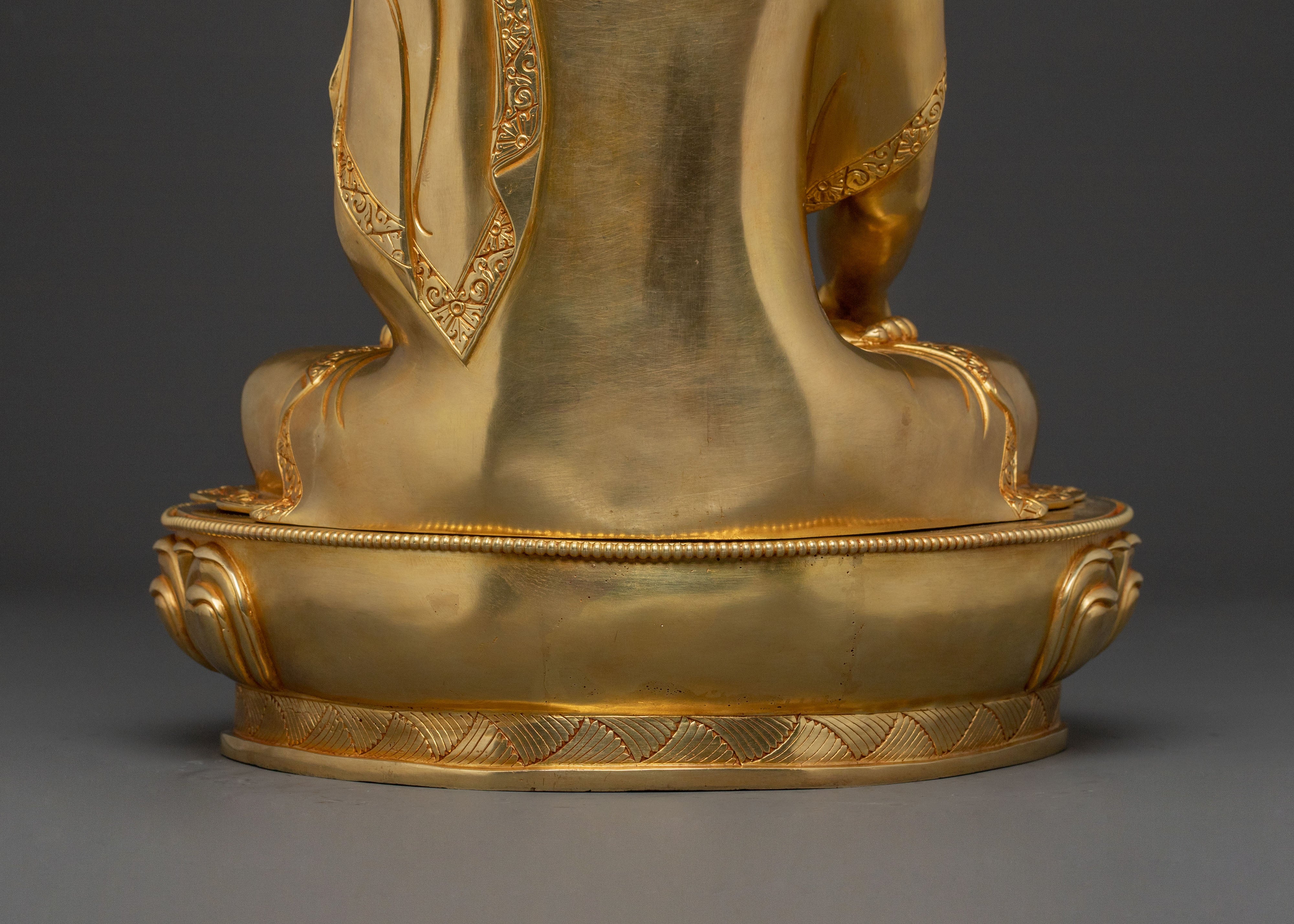 Shakyamuni Buddha Statue | 24K Gold Gilded Figure