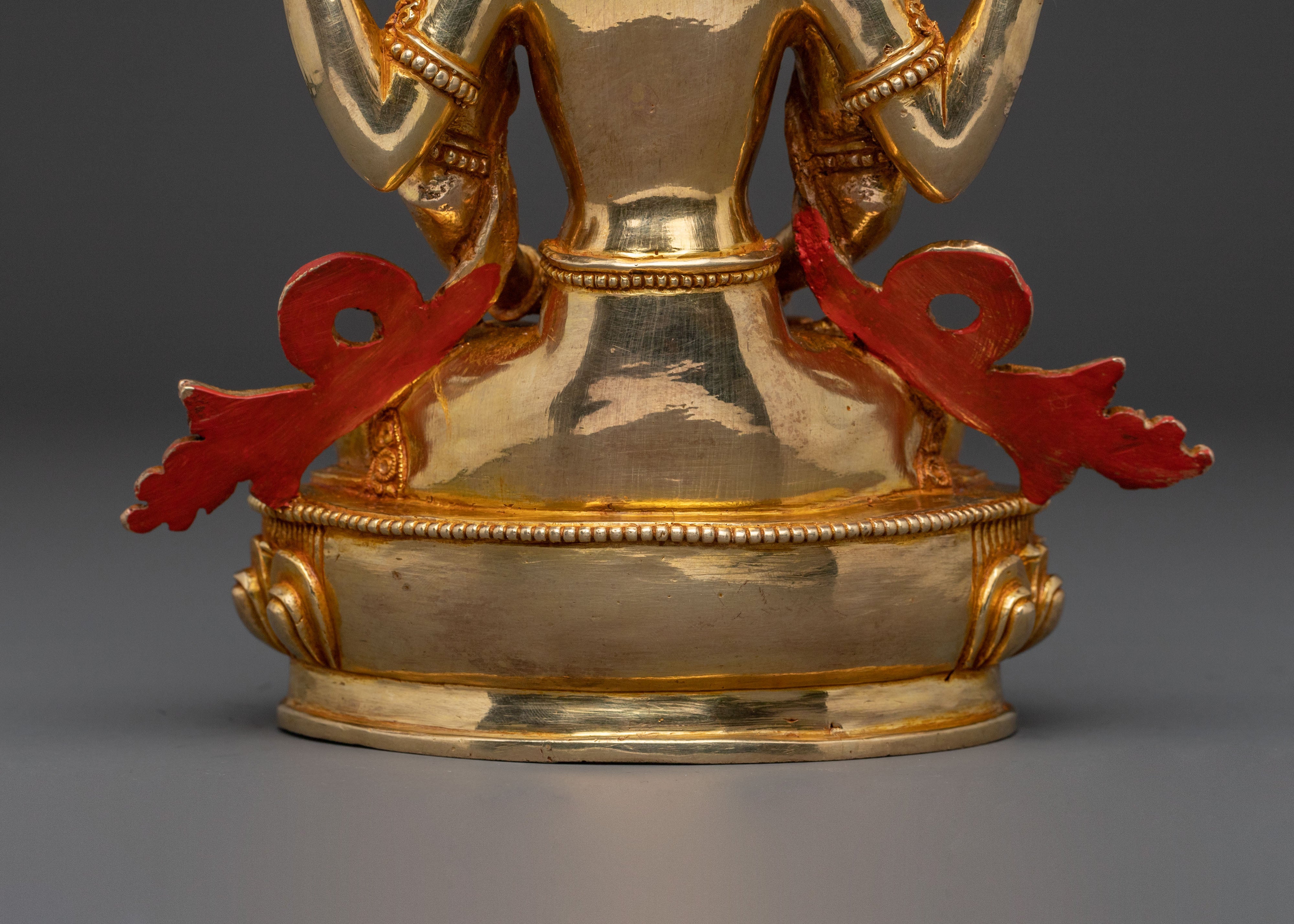 Prajnaparamita Wisdom Statue, Hand-Gilded Copper Art
