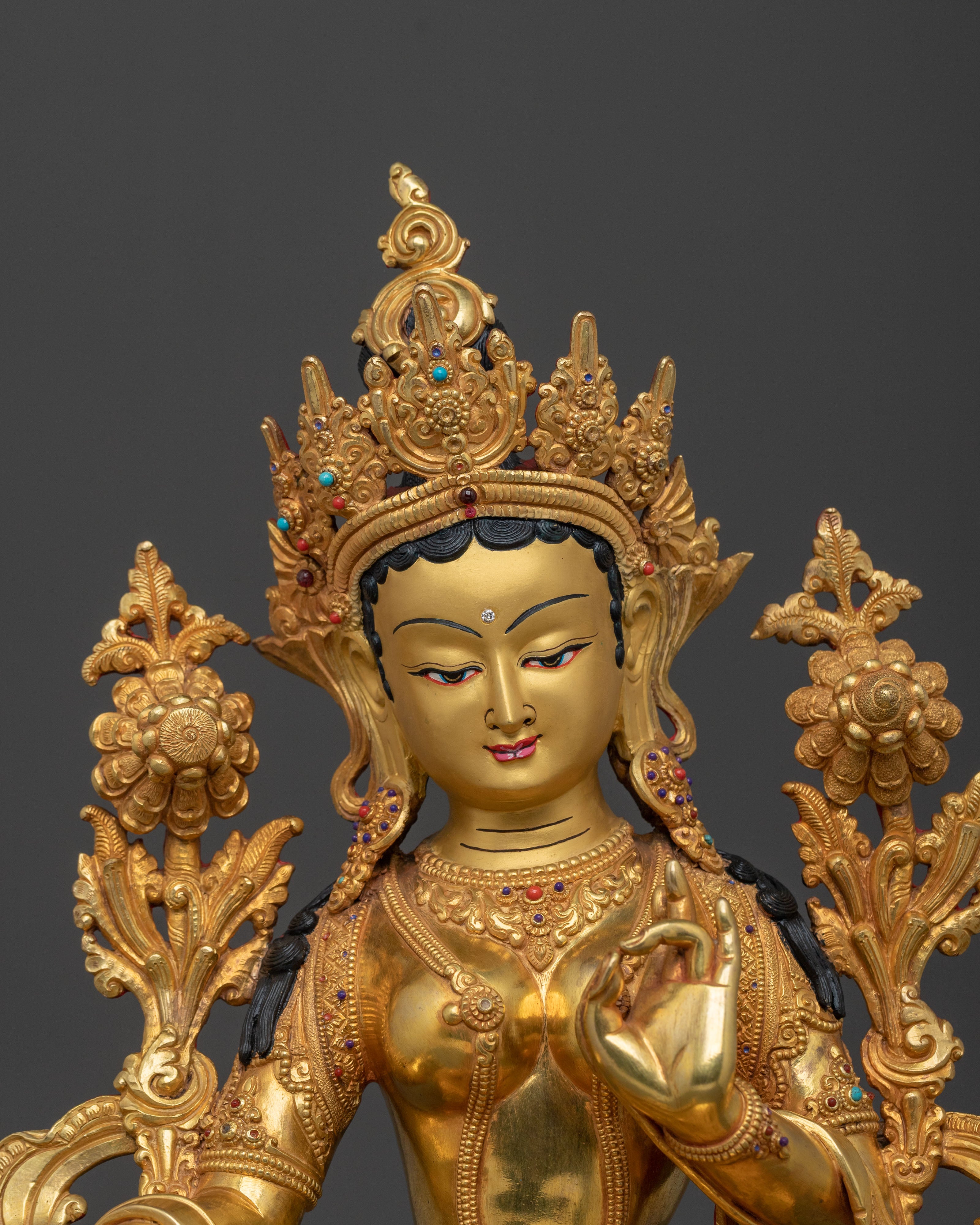 Tibetan Green Tara Compassion Goddess Statue