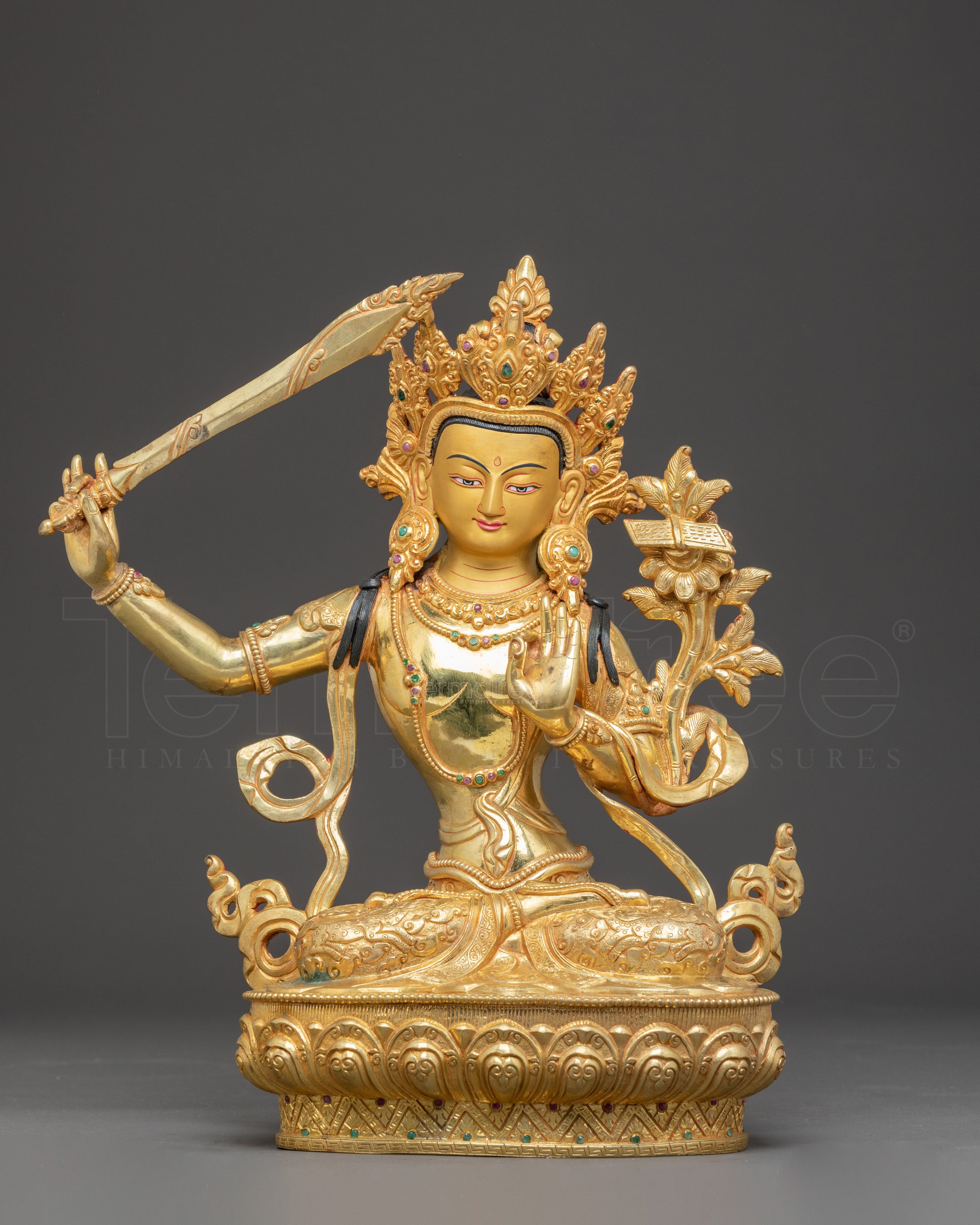 Handmade Dharma Icon Bodhisattva Manjushri Statue