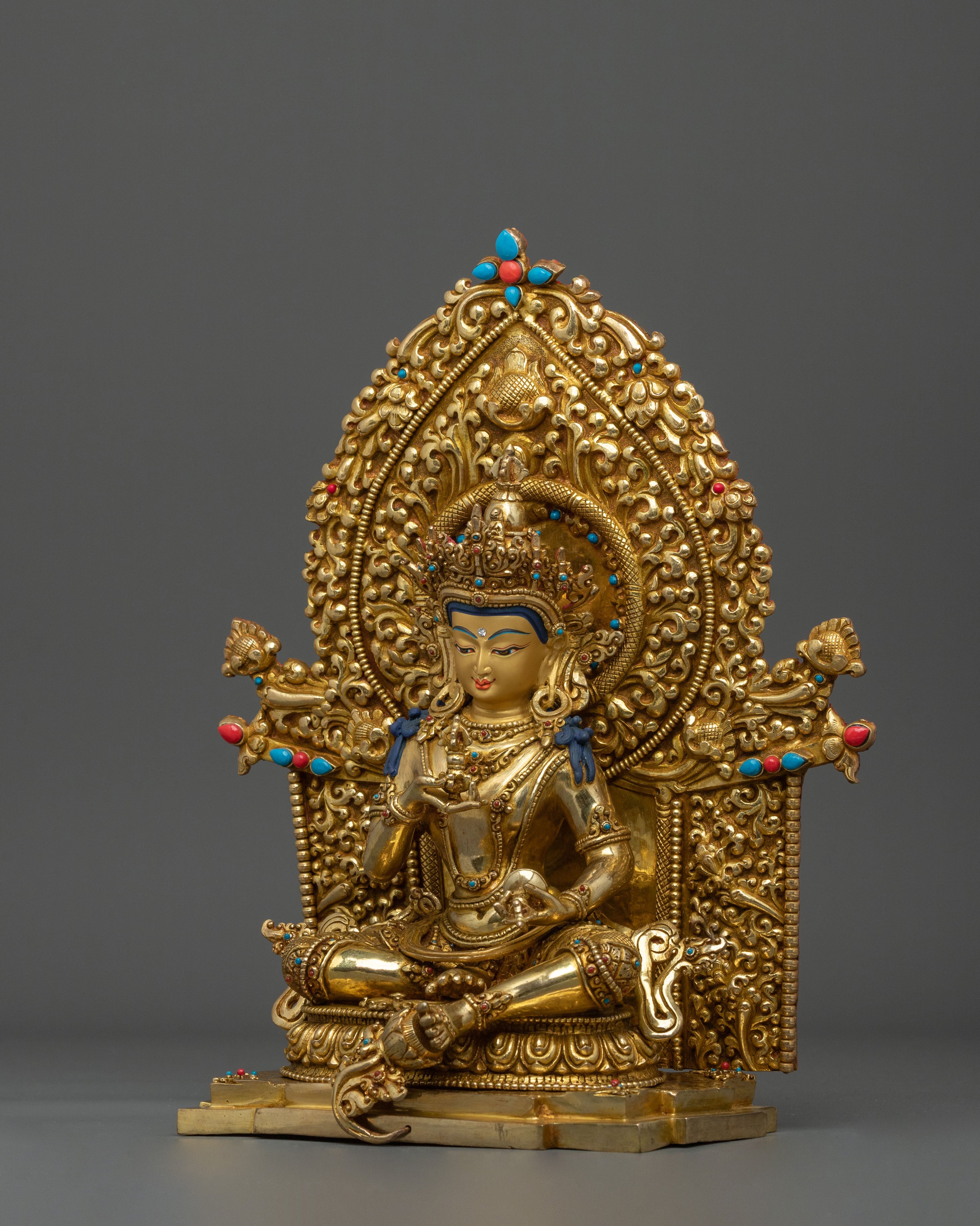 Vajrasattva Handcrafted 24K Gold Gilded Statue