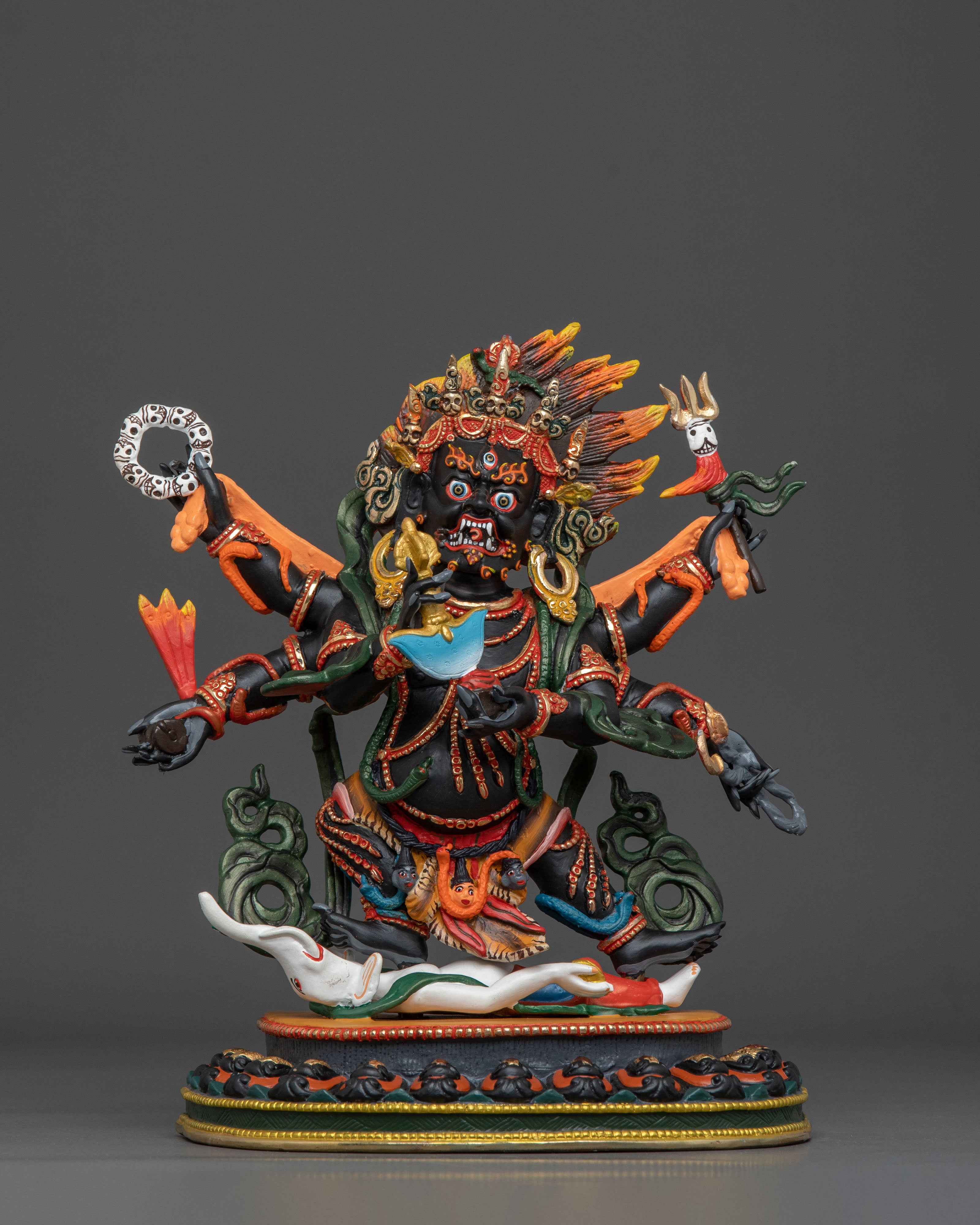 Six Armed Mahakala Wrathful Figurine | Home Decor