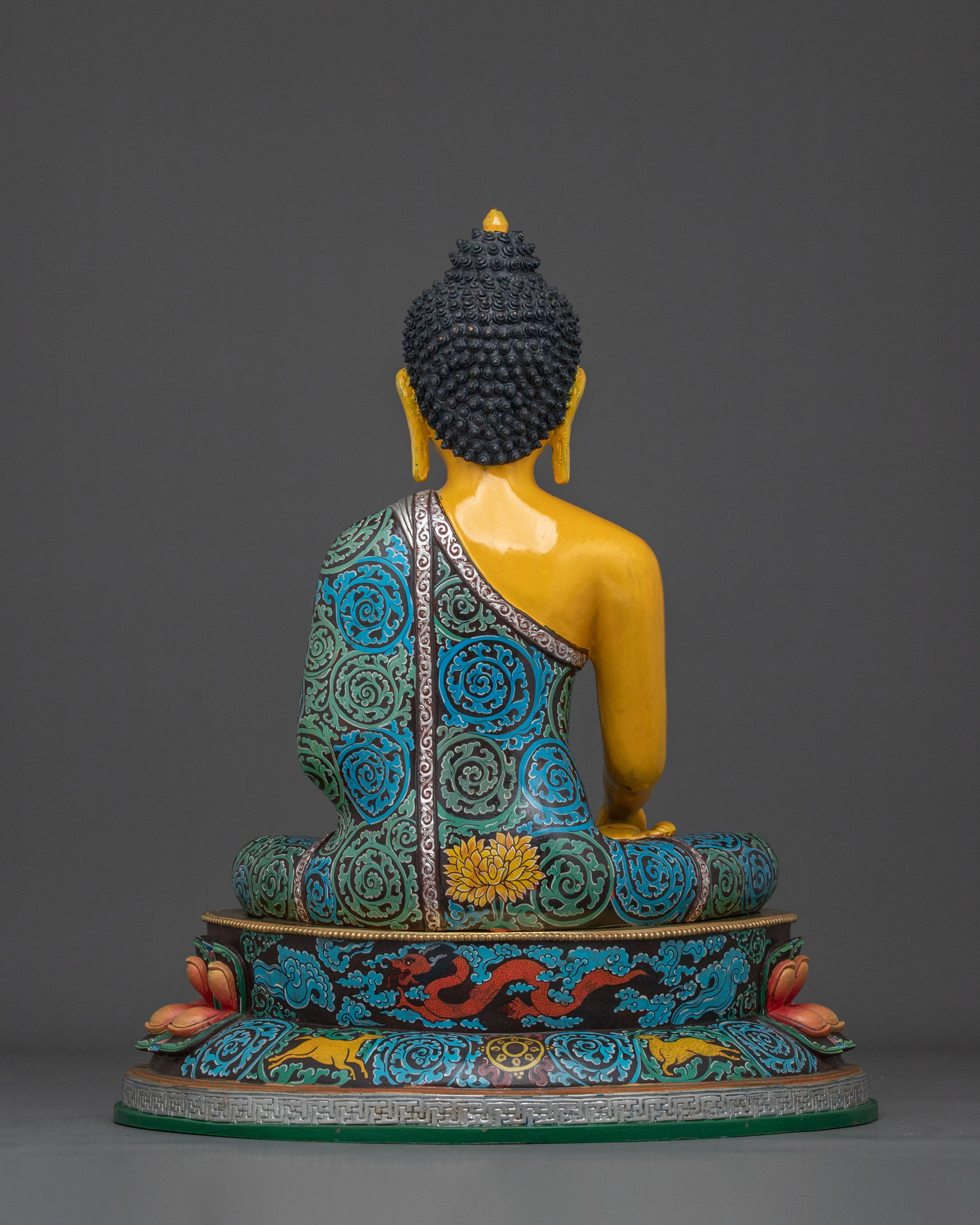 The Traditional Shakyamuni Buddha Statue in 24K Gold Gilded