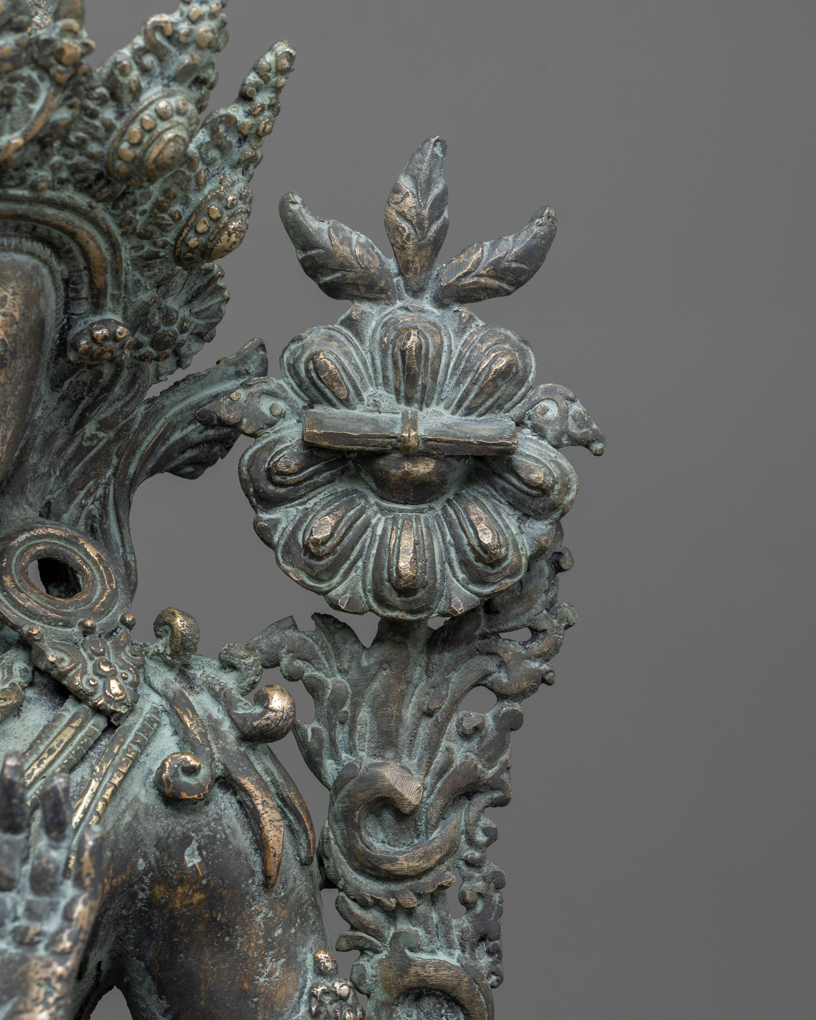 Handmade Manjughoṣa Statue | Sacred Antique Finish