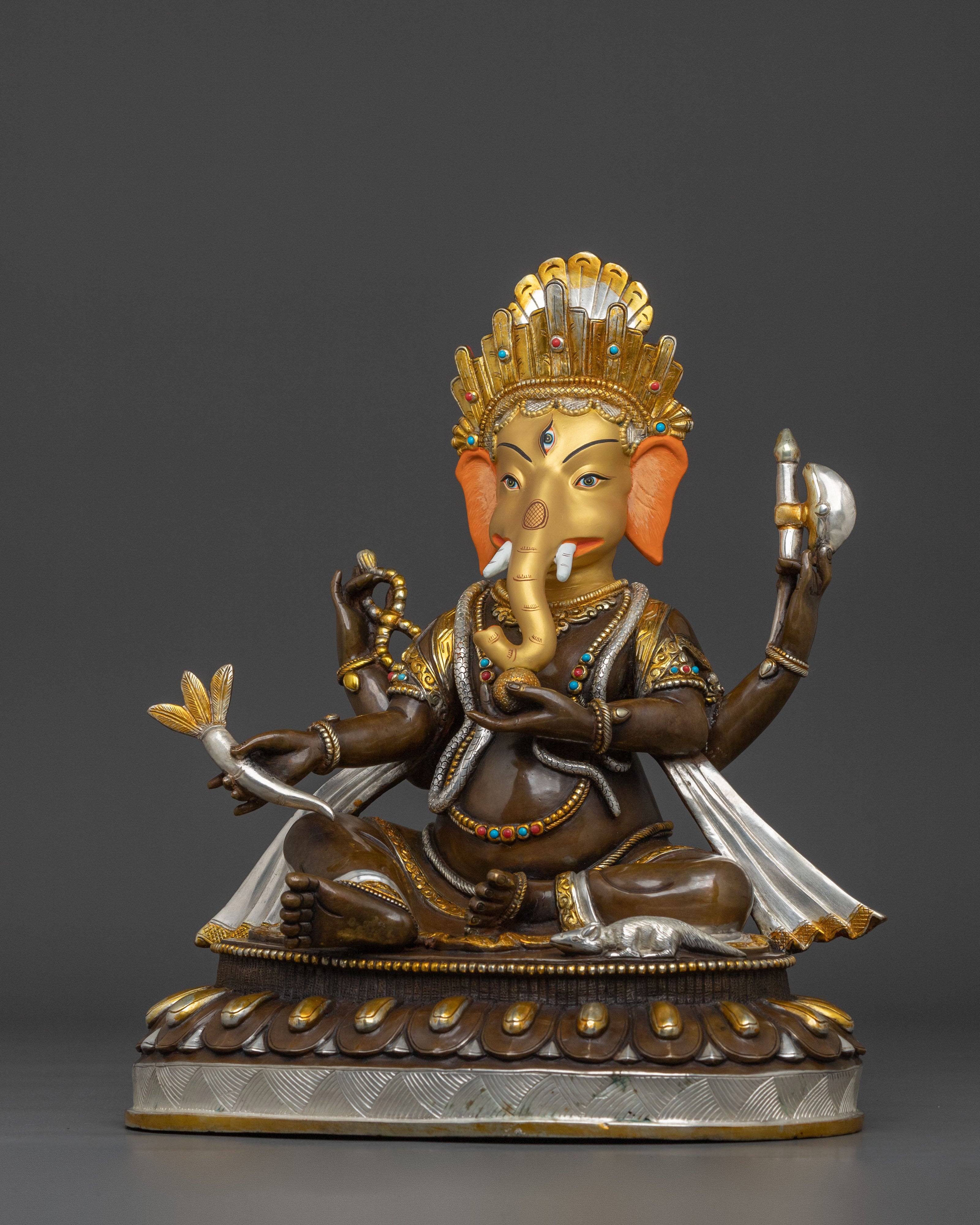 24K Gold Gilded  Ganesh Statue | Remover of Obstacles
